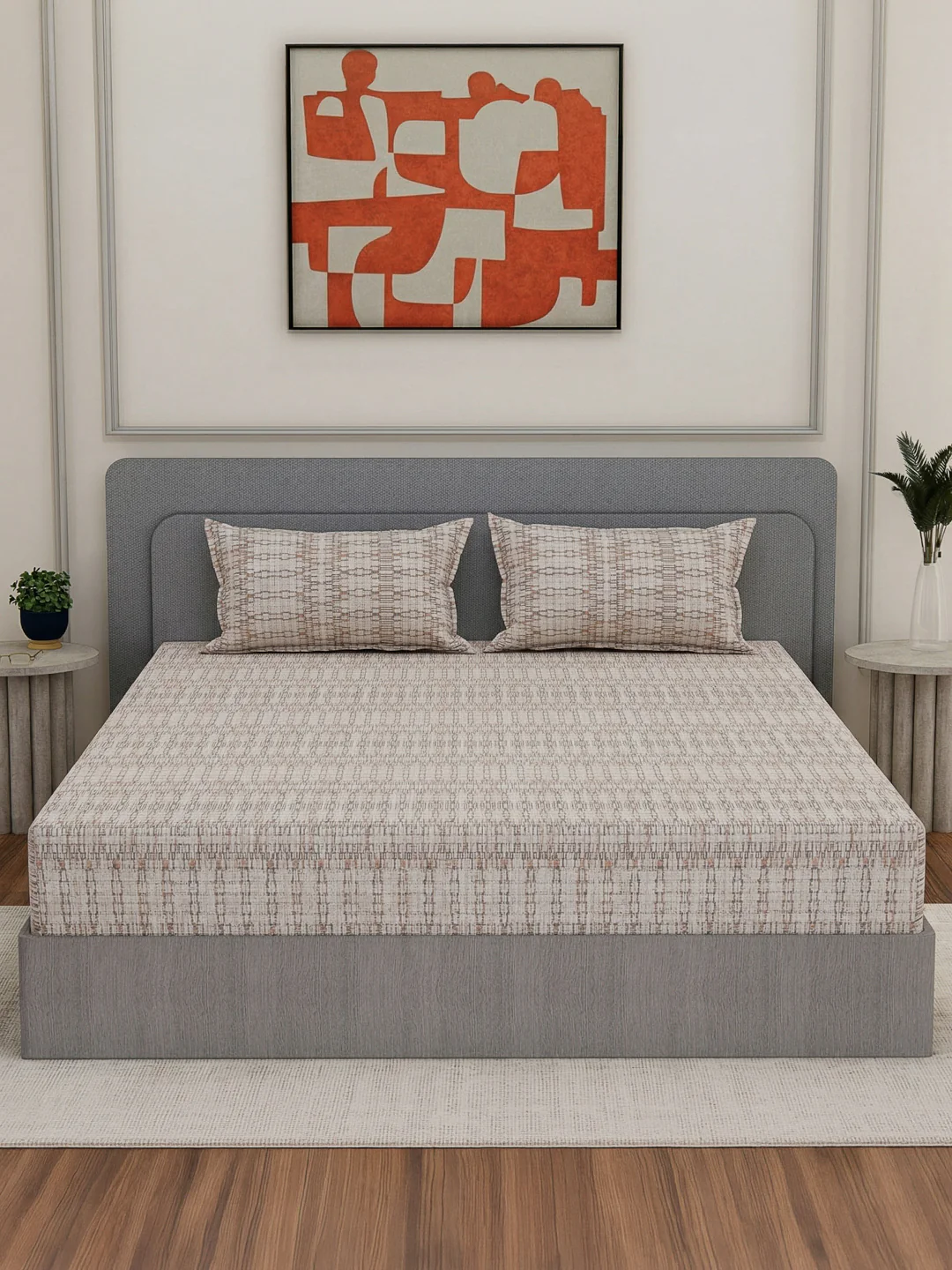 Premium 180 TC Bamboo Cotton King Size Bedsheet with 2 Pillow Covers Eco Bamboo Collection - Image 3