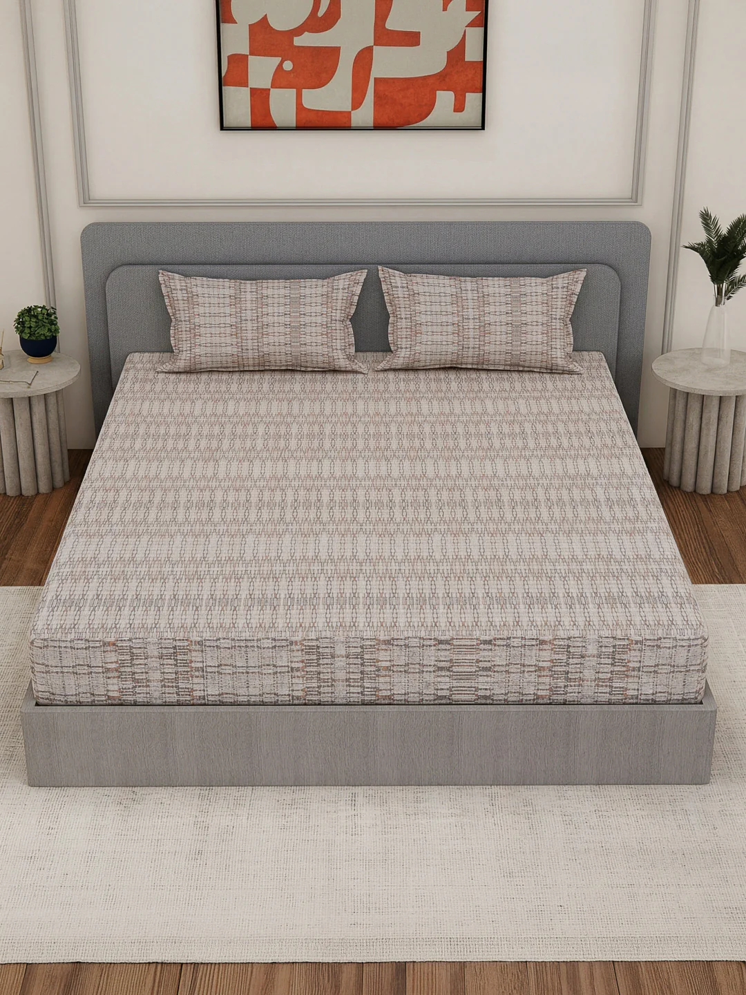 Premium 180 TC Bamboo Cotton King Size Bedsheet with 2 Pillow Covers Eco Bamboo Collection - Image 4