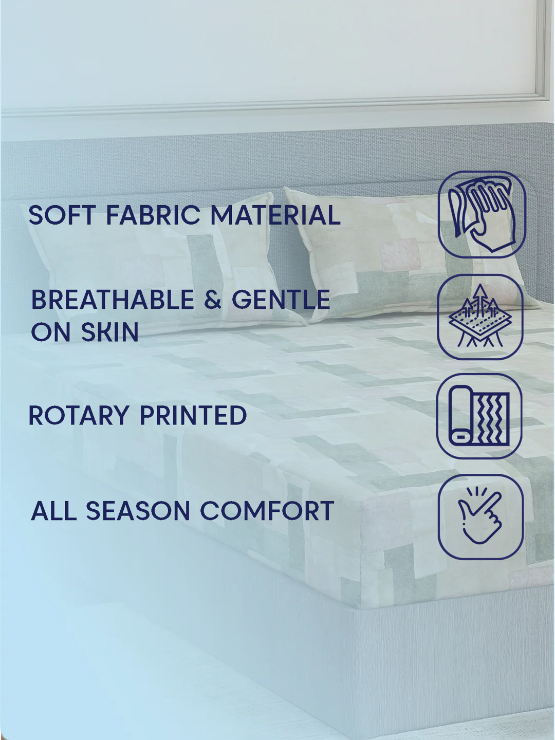 Premium 180 TC Bamboo Cotton King Size Bedsheet with 2 Pillow Covers Eco Bamboo Collection - Image 9