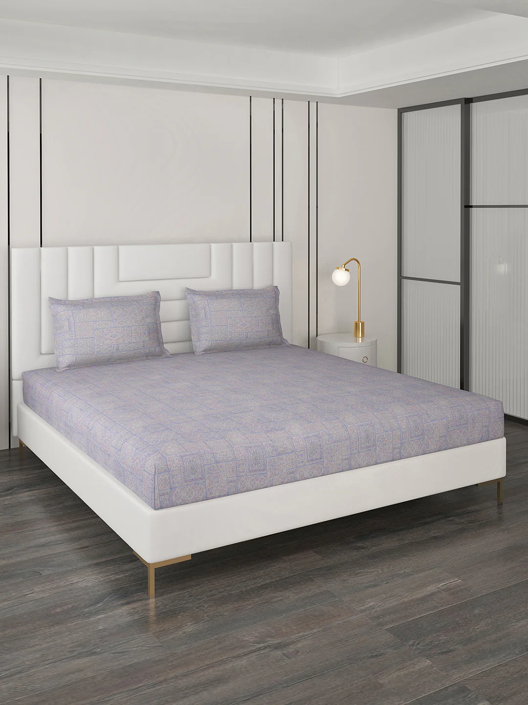 180 TC Cotton Double Bedsheet with 2 Pillow Covers - Image 2