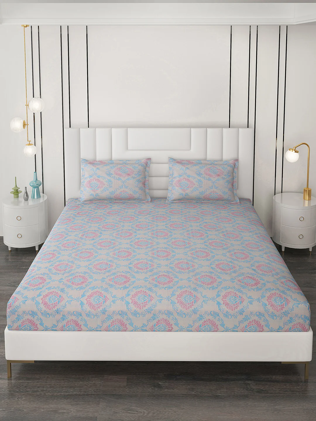 180 TC Cotton Double Bedsheet with 2 Pillow Covers - Image 4
