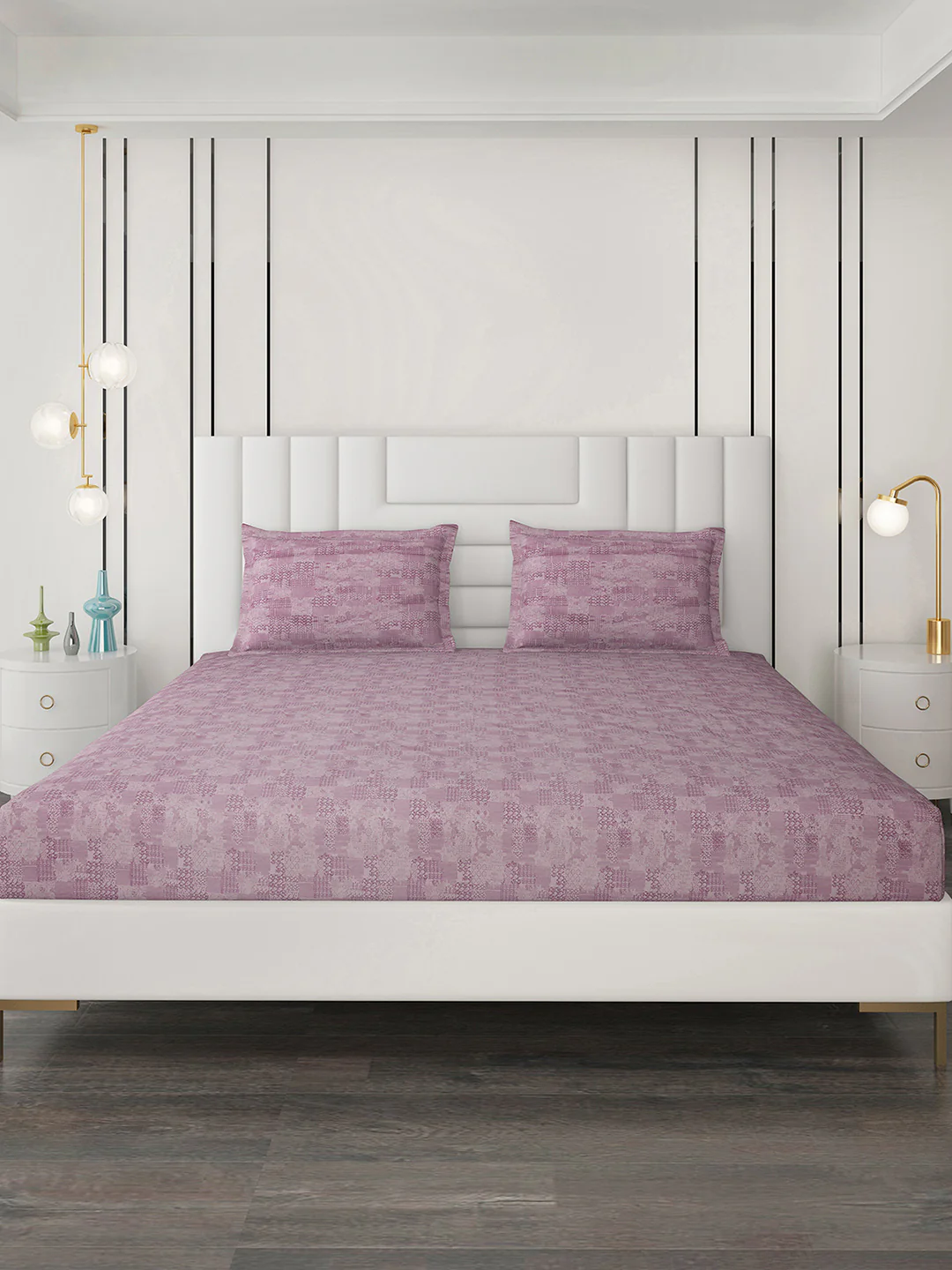 180 TC Cotton Double Bedsheet with 2 Pillow Covers - Image 3