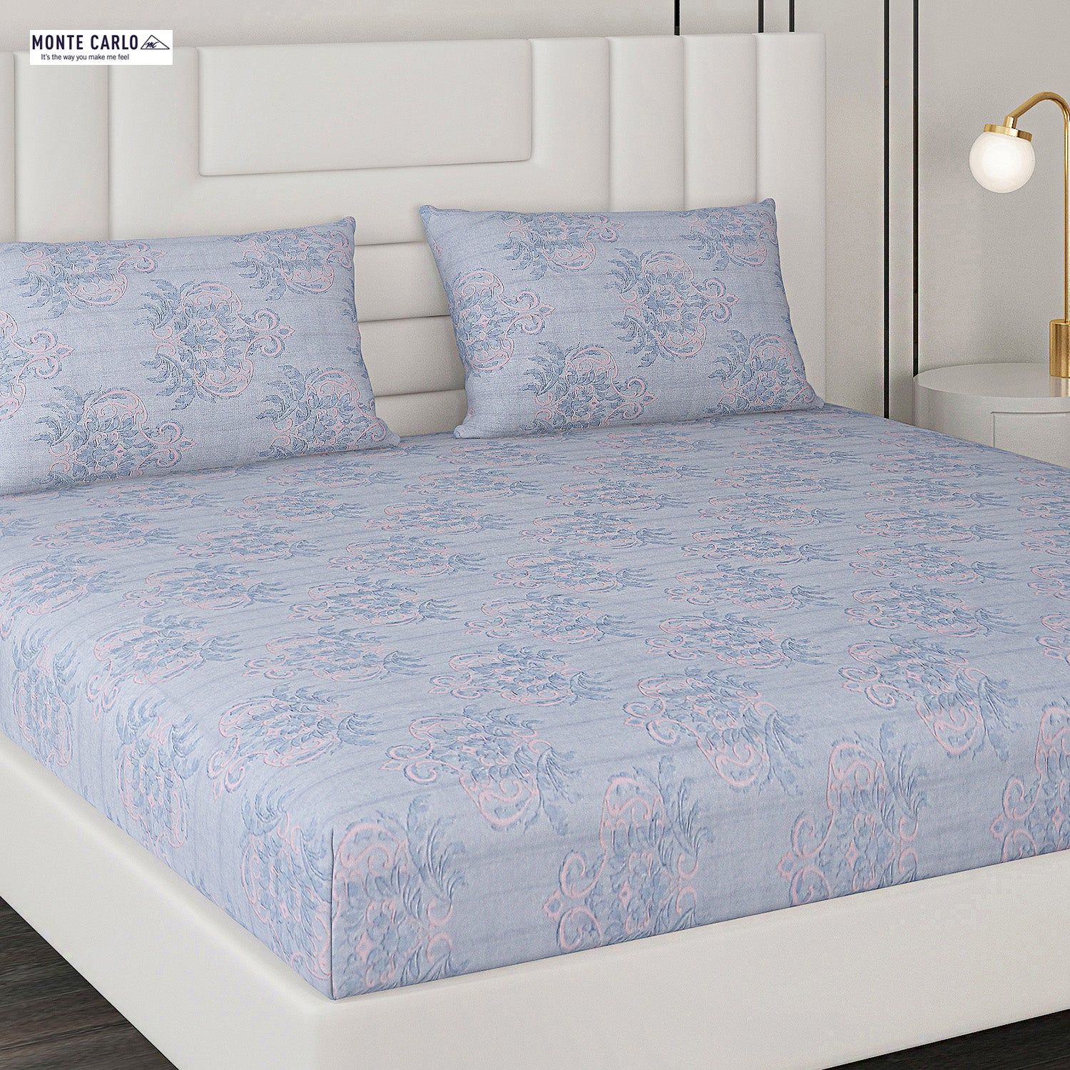 180 TC Cotton Double Bedsheet with 2 Pillow Covers - Image 2