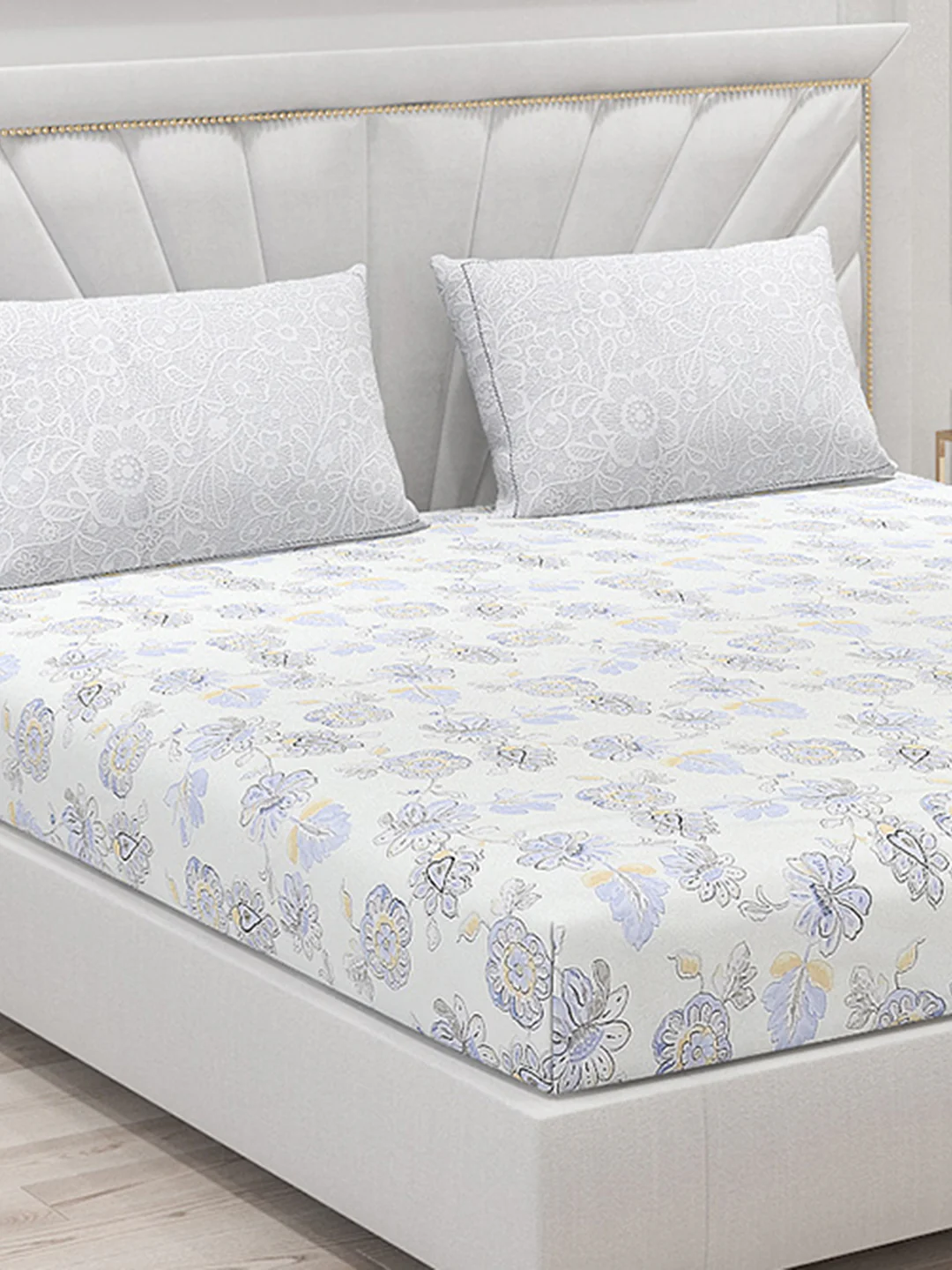 200 TC Cotton Double Bed Bedsheet with 2 Pillow Covers - Image 5
