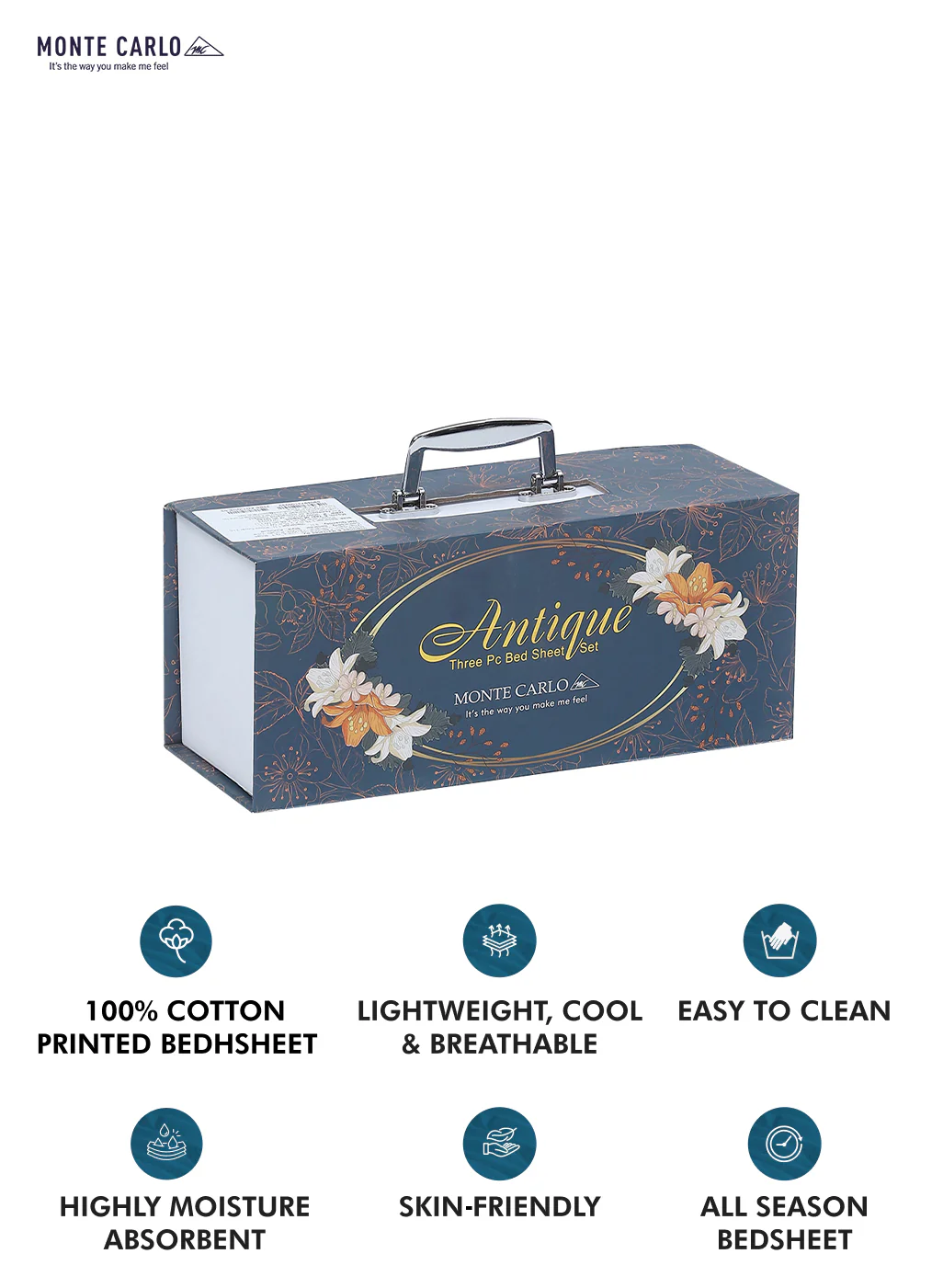 200 TC Cotton Double Bed Bedsheet with 2 Pillow Covers - Image 10