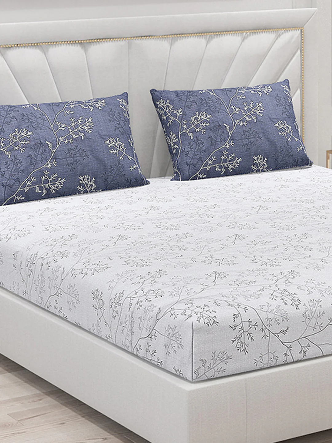 200 TC Cotton Double Bed Bedsheet with 2 Pillow Covers - Image 5