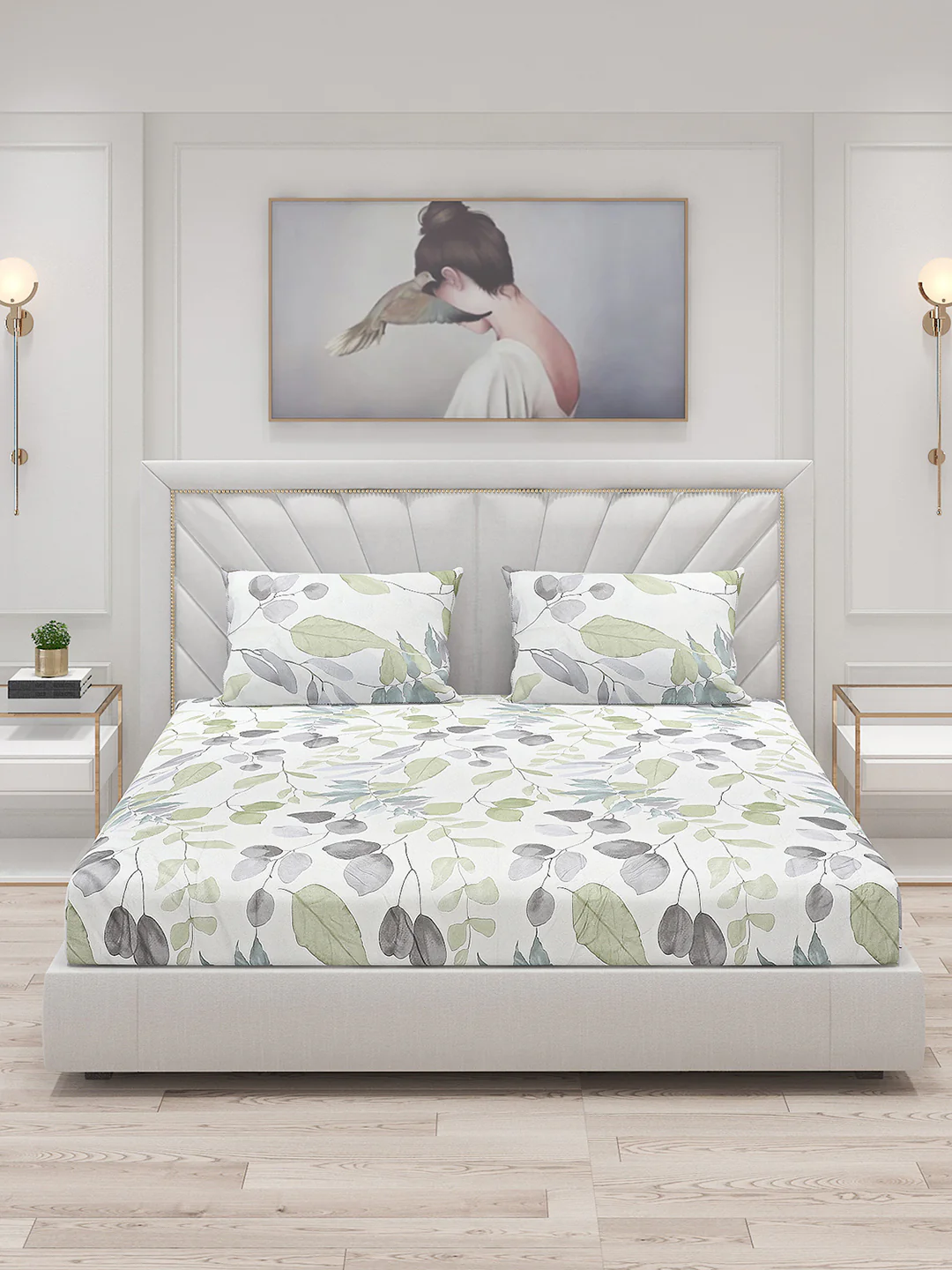 200 TC Cotton Double Bed Bedsheet with 2 Pillow Covers - Image 3