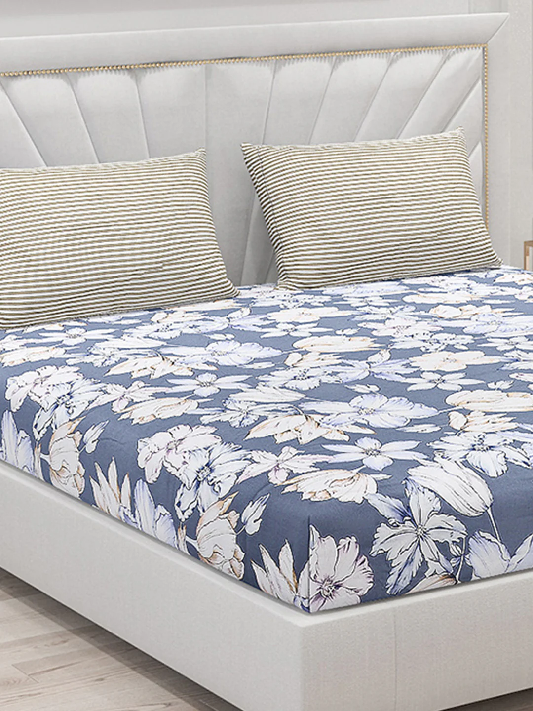200 TC Cotton Double Bed Bedsheet with 2 Pillow Covers - Image 5