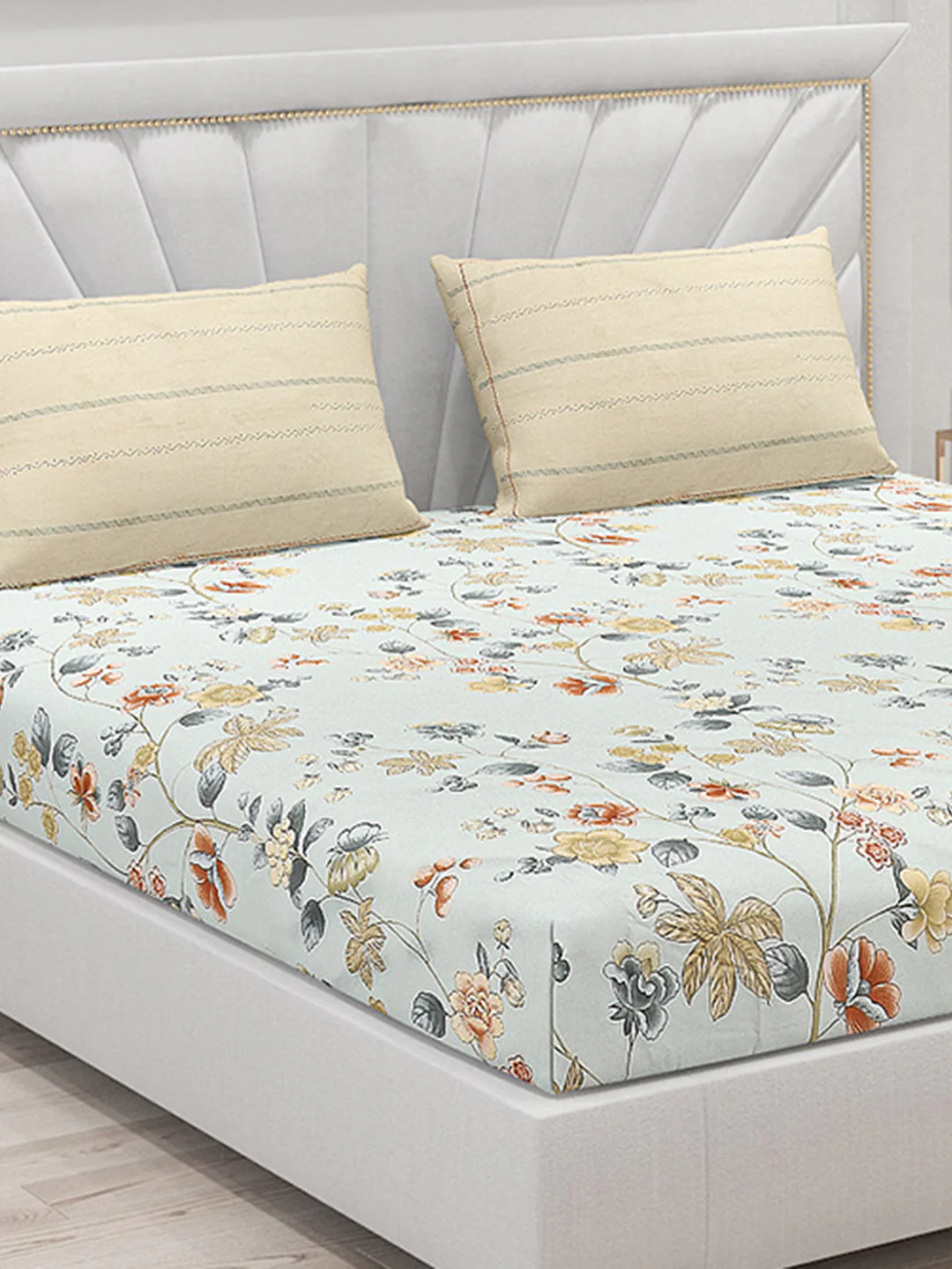 200 TC Cotton Double Bed Bedsheet with 2 Pillow Covers - Image 5