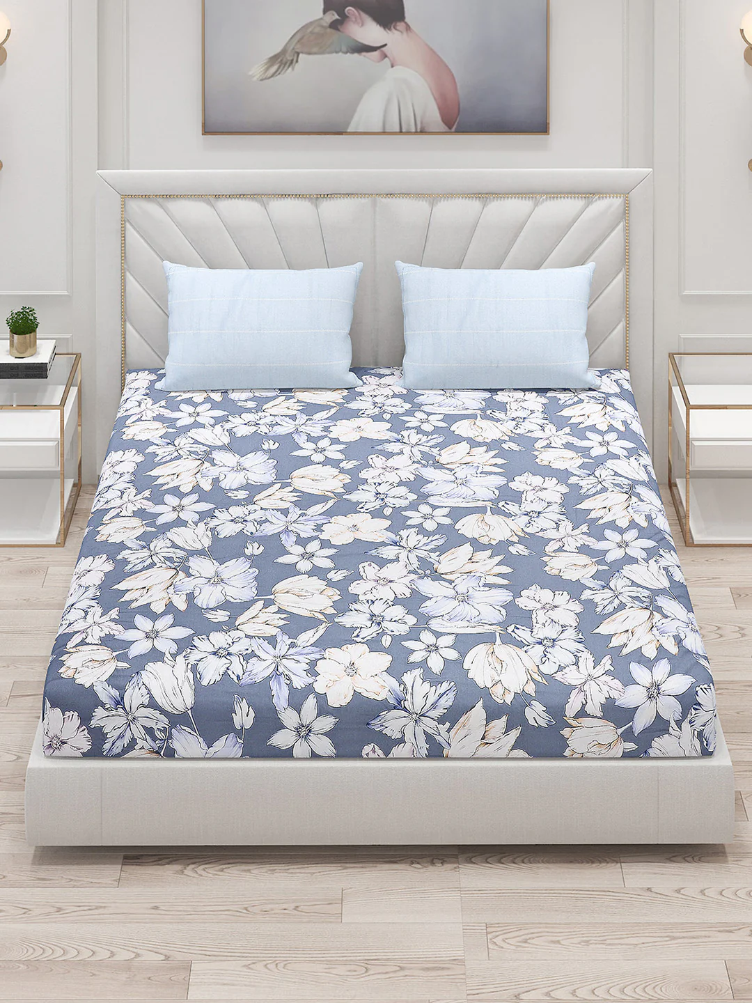 200 TC Cotton Double Bed Bedsheet with 2 Pillow Covers - Image 2