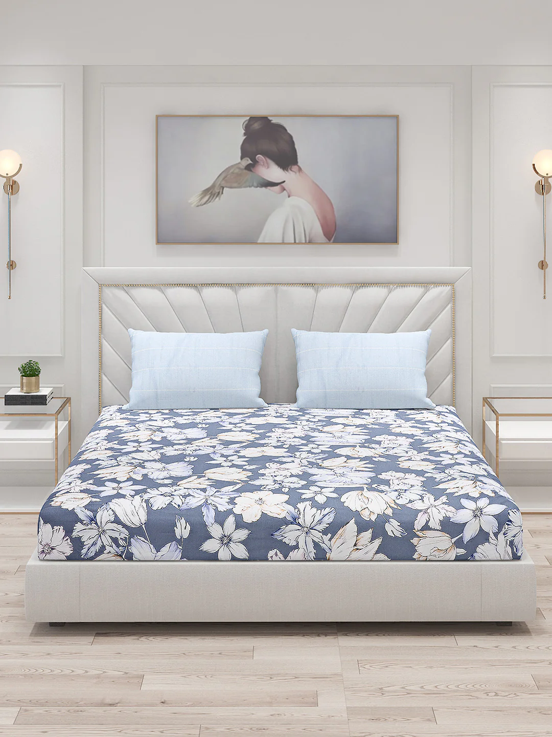 200 TC Cotton Double Bed Bedsheet with 2 Pillow Covers - Image 3