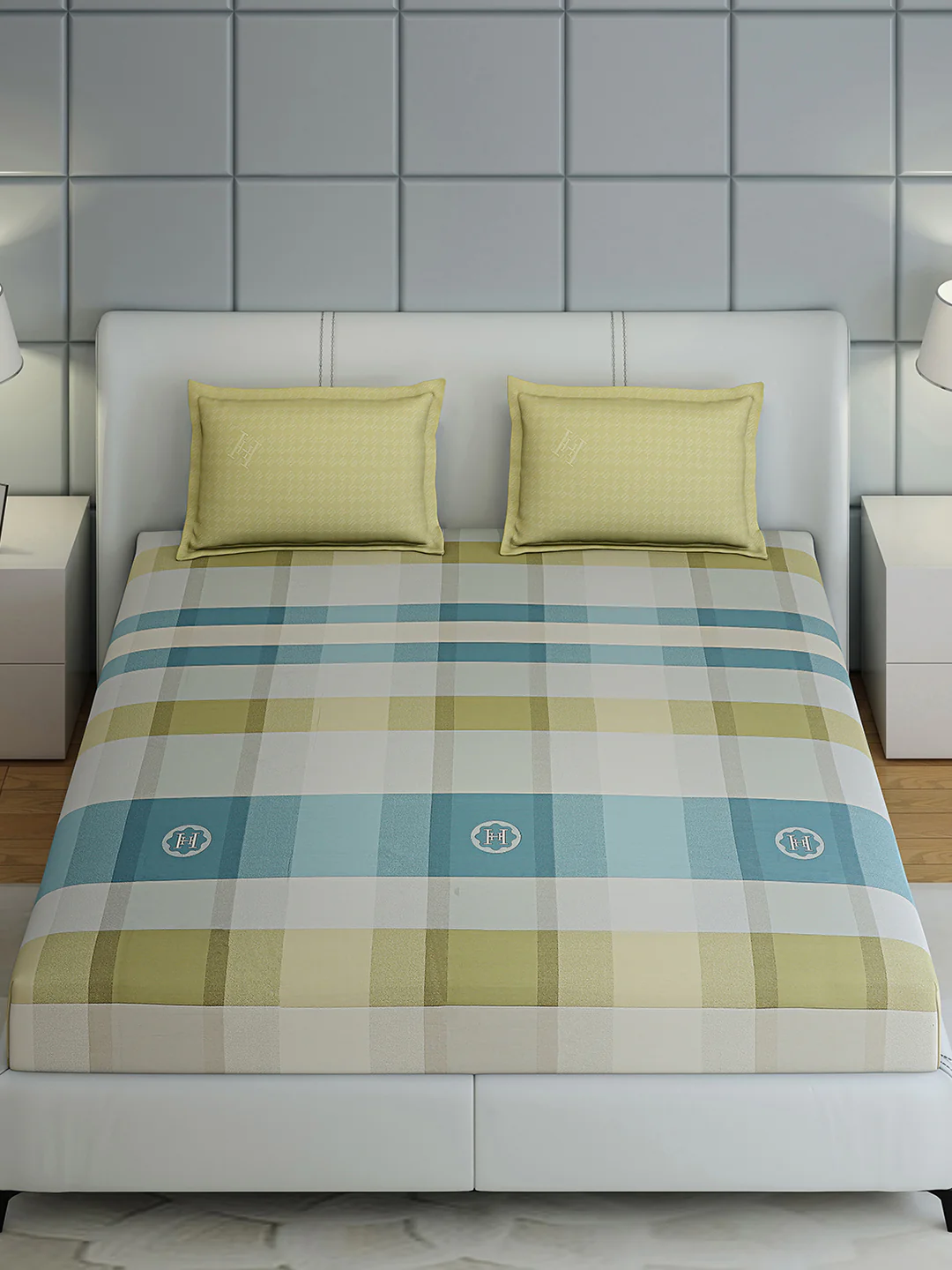 200 TC Cotton Double Bed 1 Bedsheet with 2 Pillow Covers (Ramona) - Image 3