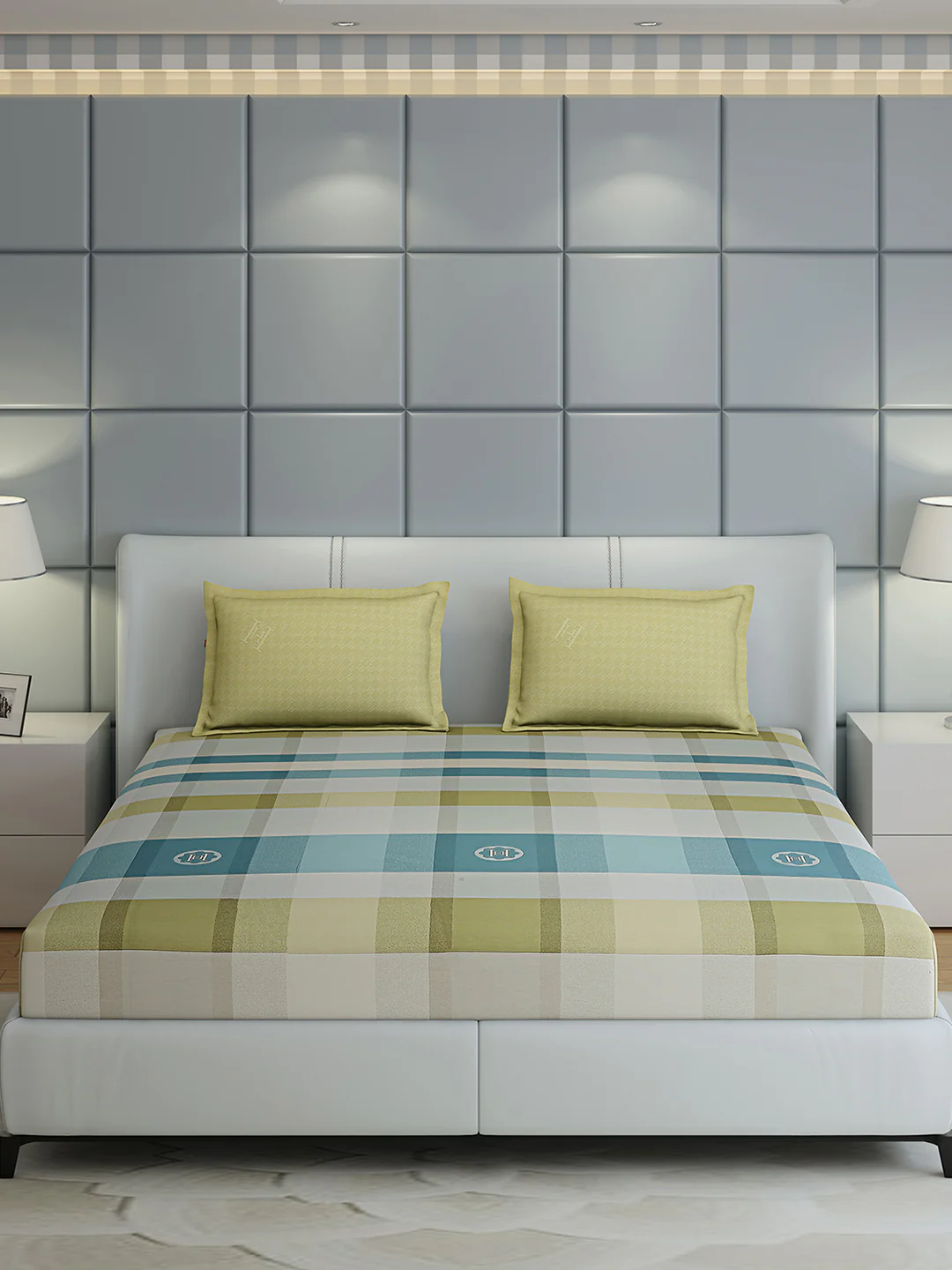 200 TC Cotton Double Bed 1 Bedsheet with 2 Pillow Covers (Ramona) - Image 4