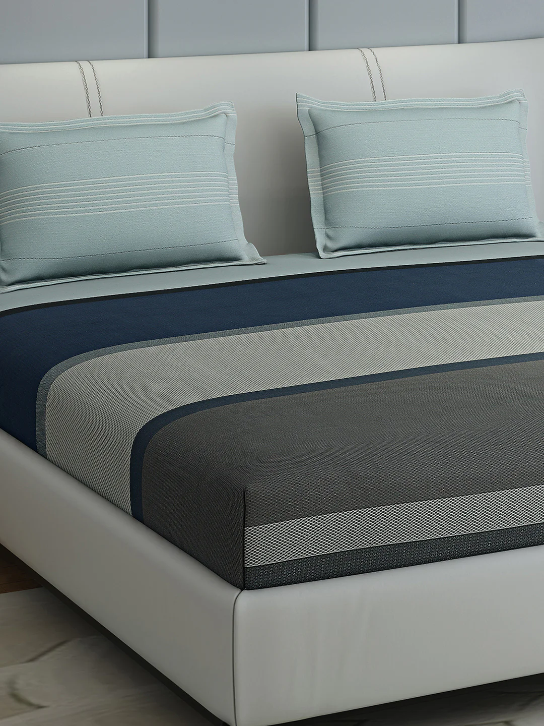 200 TC Cotton Double Bed 1 Bedsheet with 2 Pillow Covers (Ramona) - Image 4
