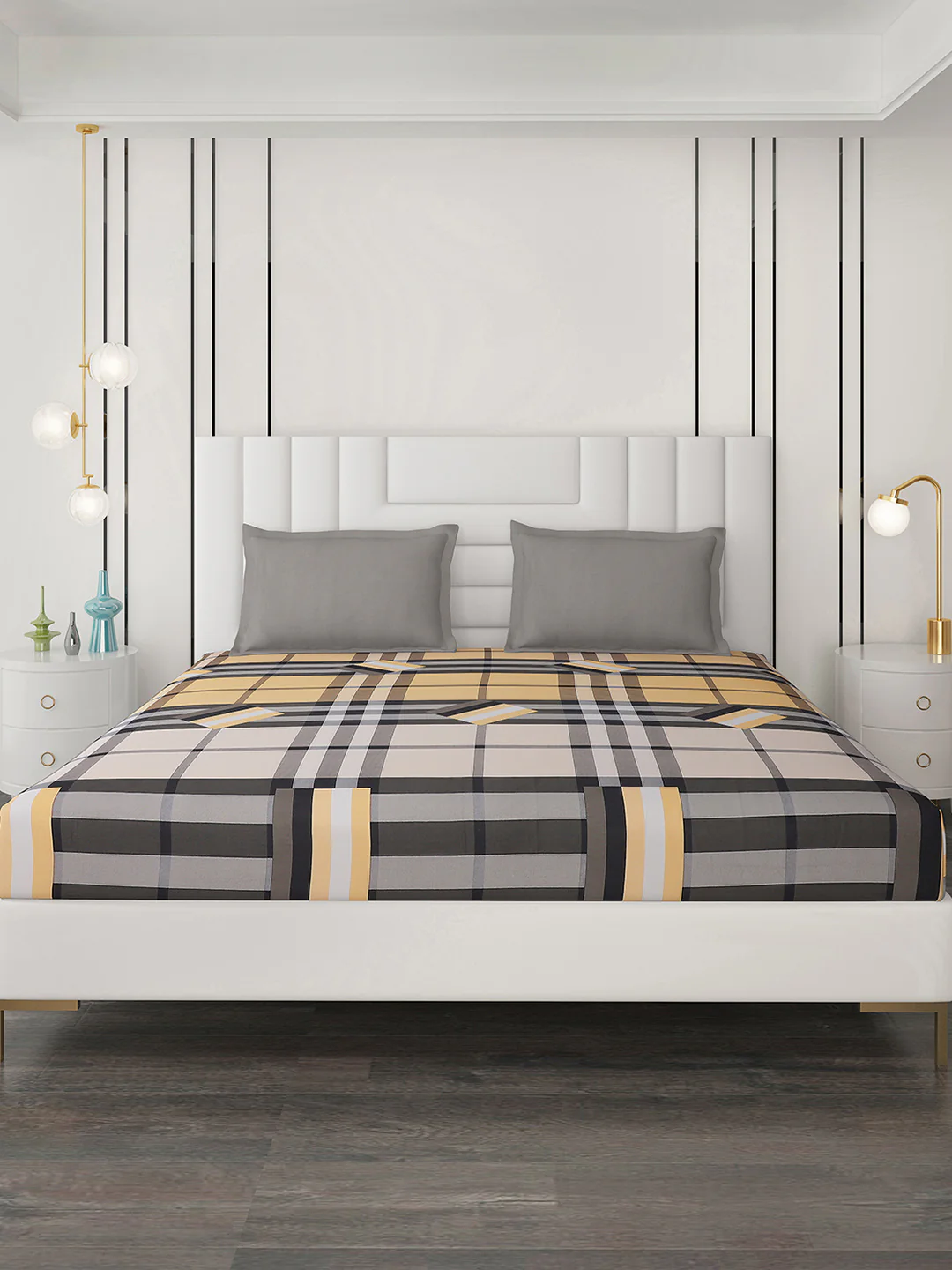 200 TC Cotton Double Bedsheet with 2 Pillow Covers - Image 4