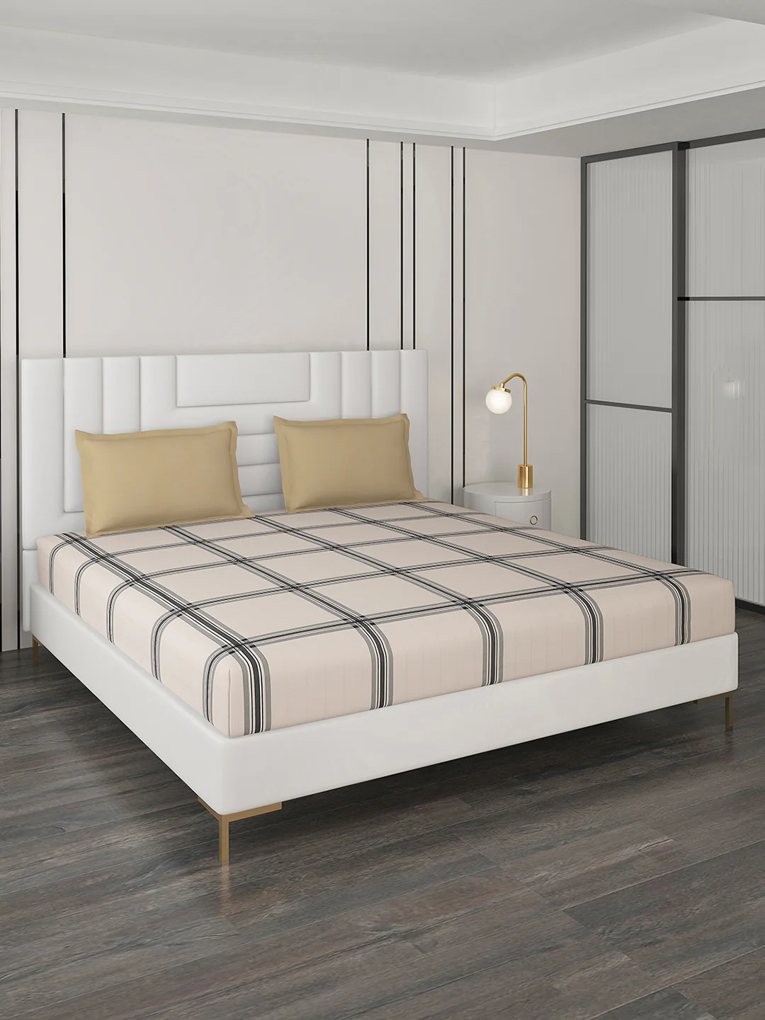 200 TC Cotton Double Bedsheet with 2 Pillow Covers - Image 2