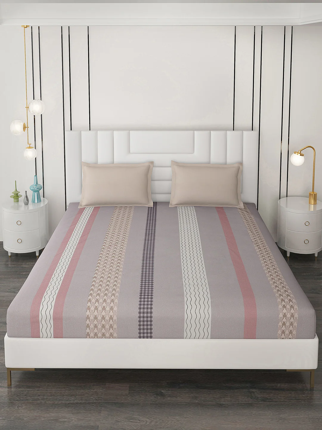 200 TC Cotton Double Bedsheet with 2 Pillow Covers - Image 3