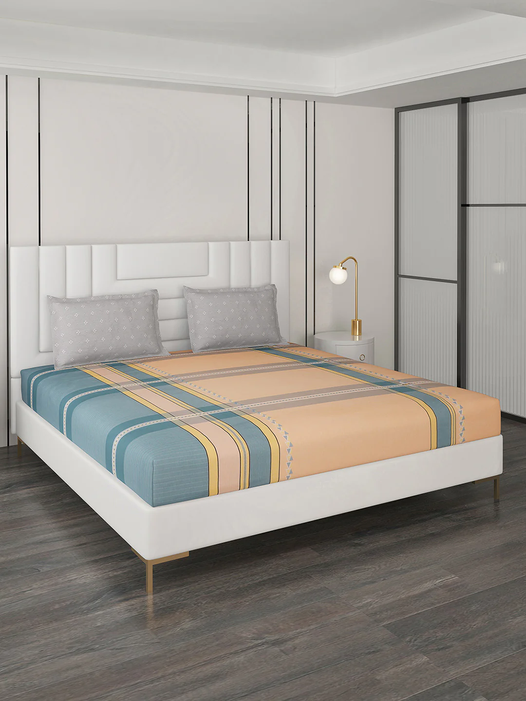 200 TC Cotton Double Bedsheet with 2 Pillow Covers - Image 2