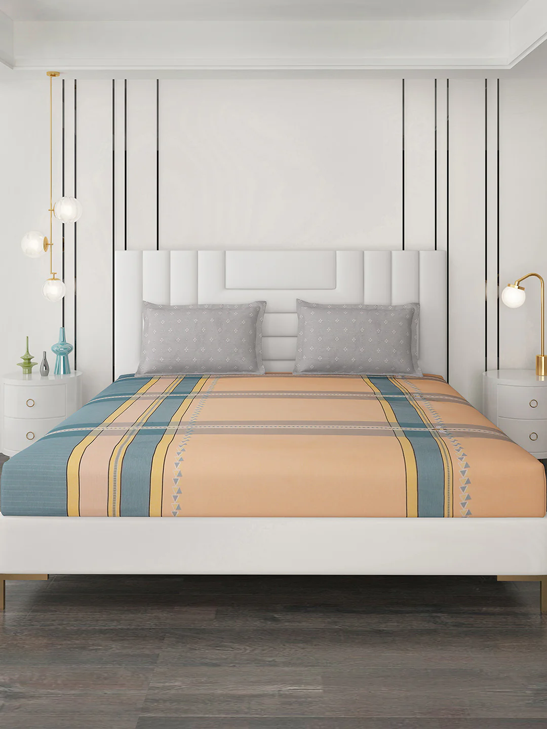 200 TC Cotton Double Bedsheet with 2 Pillow Covers - Image 4