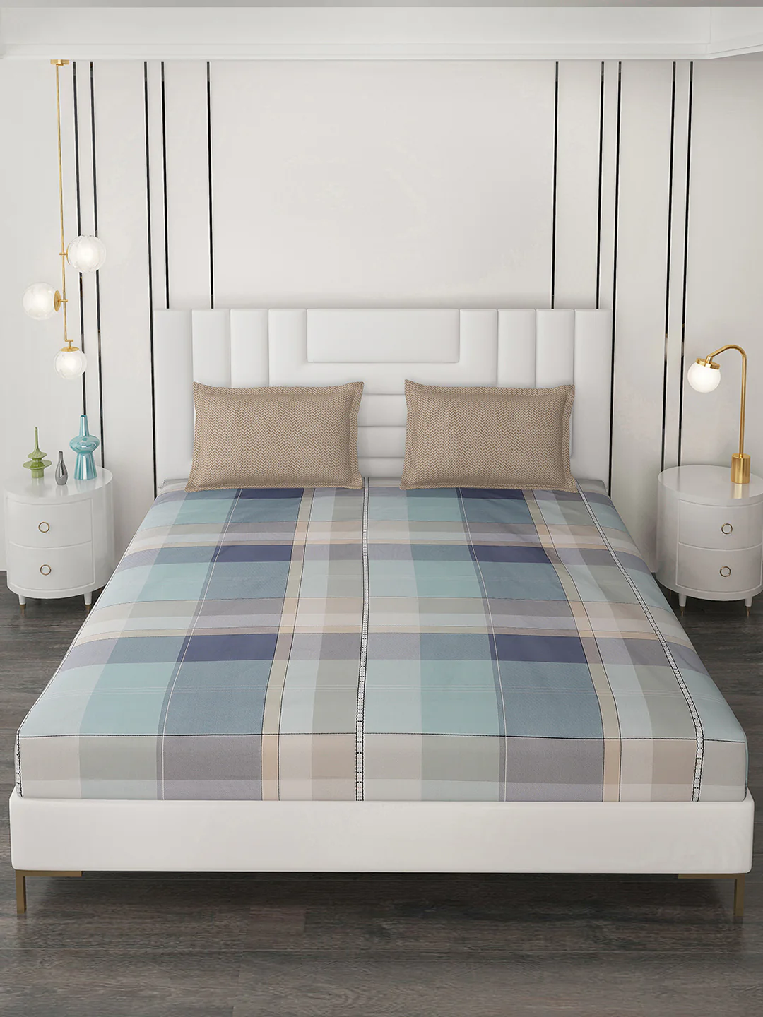 200 TC Cotton Double Bedsheet with 2 Pillow Covers - Image 3