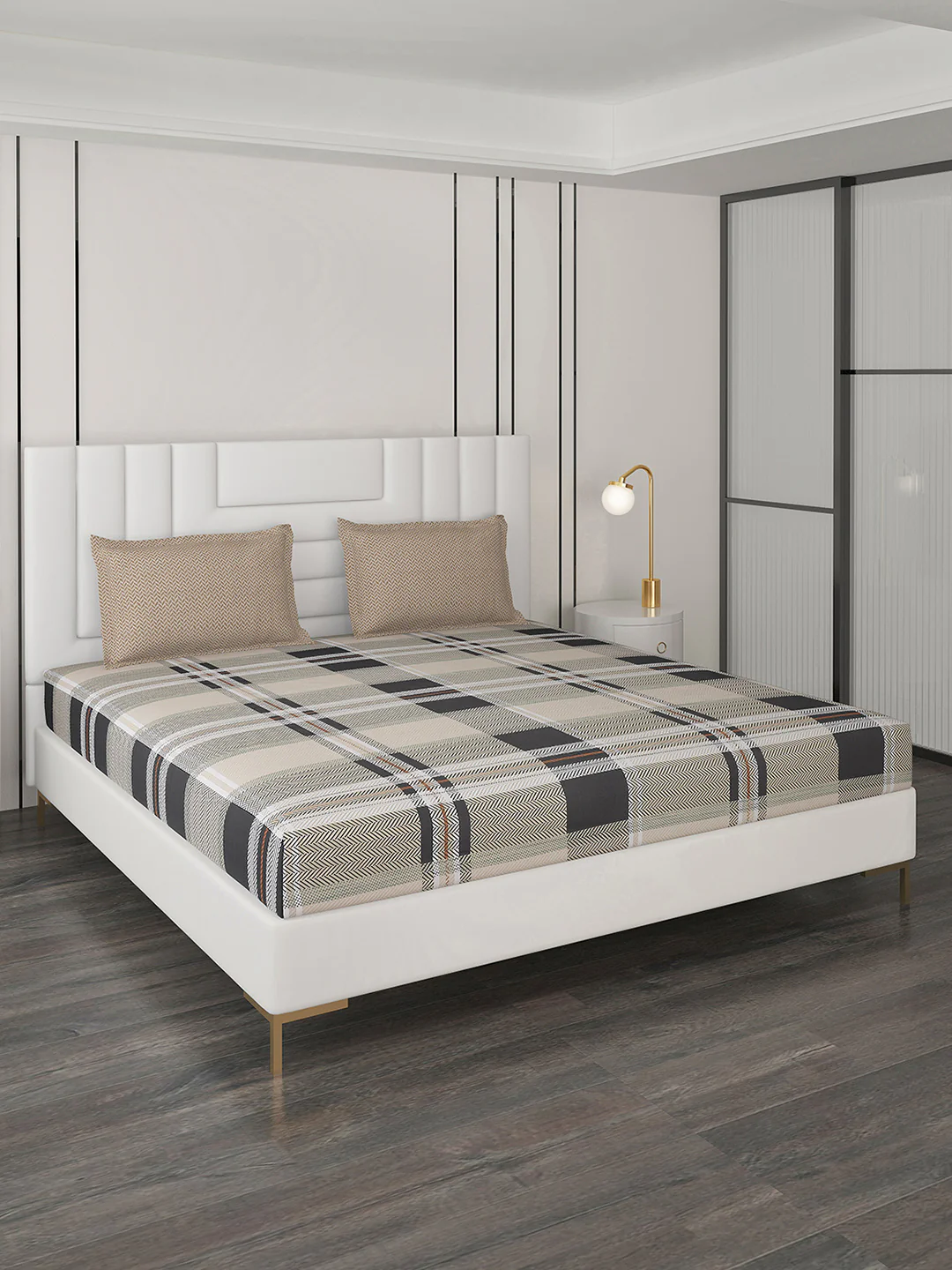 200 TC Cotton Double Bedsheet with 2 Pillow Covers - Image 2