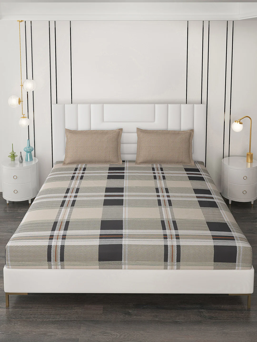 200 TC Cotton Double Bedsheet with 2 Pillow Covers - Image 3