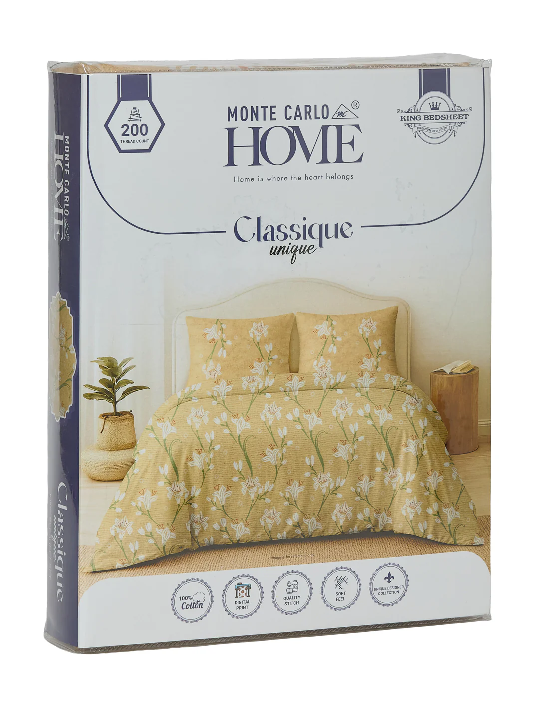 Premium 200 TC Pure Cotton King Size Bedsheet with 2 Pillow Covers Classique Unique Collection - Image 11