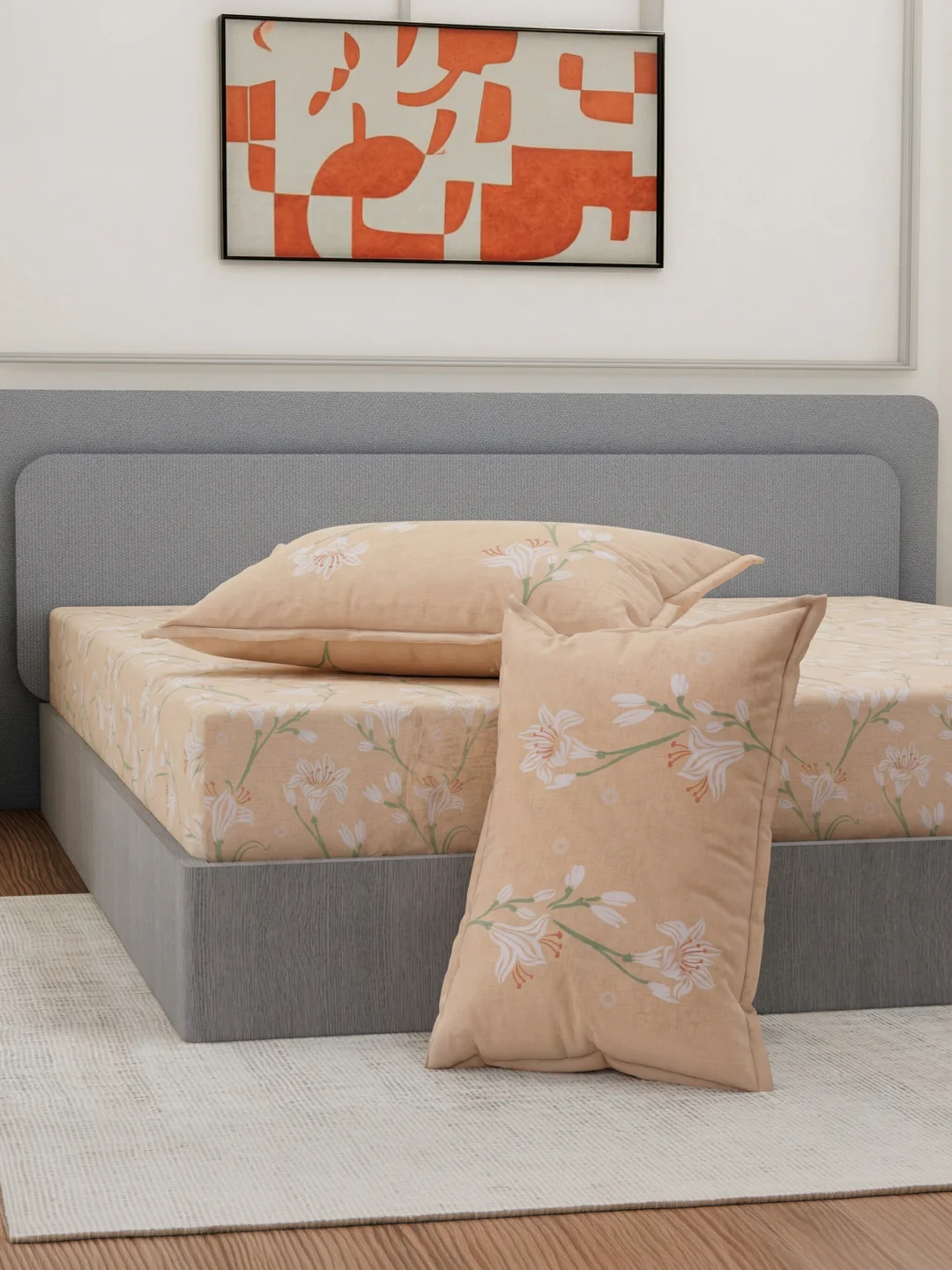 Premium 200 TC Pure Cotton King Size Bedsheet with 2 Pillow Covers Classique Unique Collection - Image 5