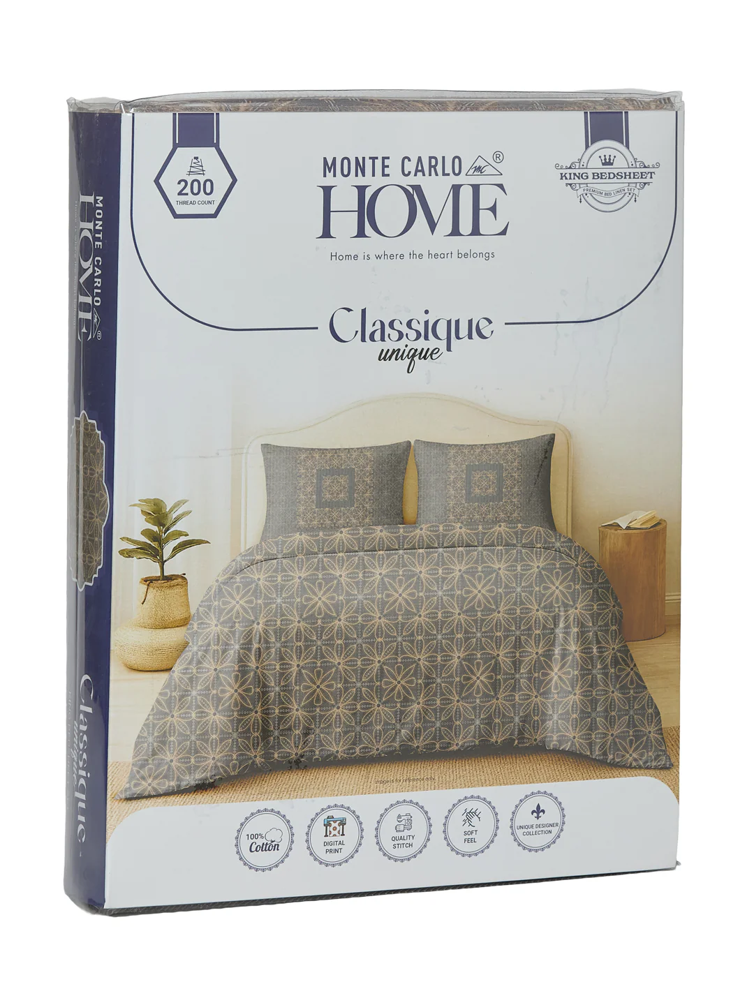 Premium 200 TC Pure Cotton King Size Bedsheet with 2 Pillow Covers Classique Unique Collection - Image 11