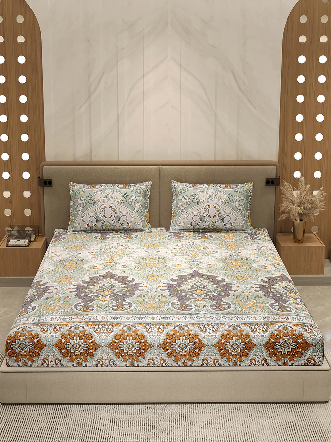 210 TC 100% Bamboo King 1 Bedsheet with 2 Pillow Cover (Eco-Ease) - Image 2