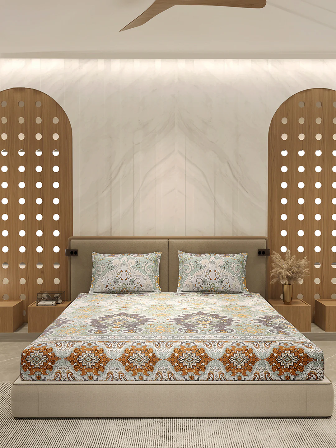210 TC 100% Bamboo King 1 Bedsheet with 2 Pillow Cover (Eco-Ease) - Image 3
