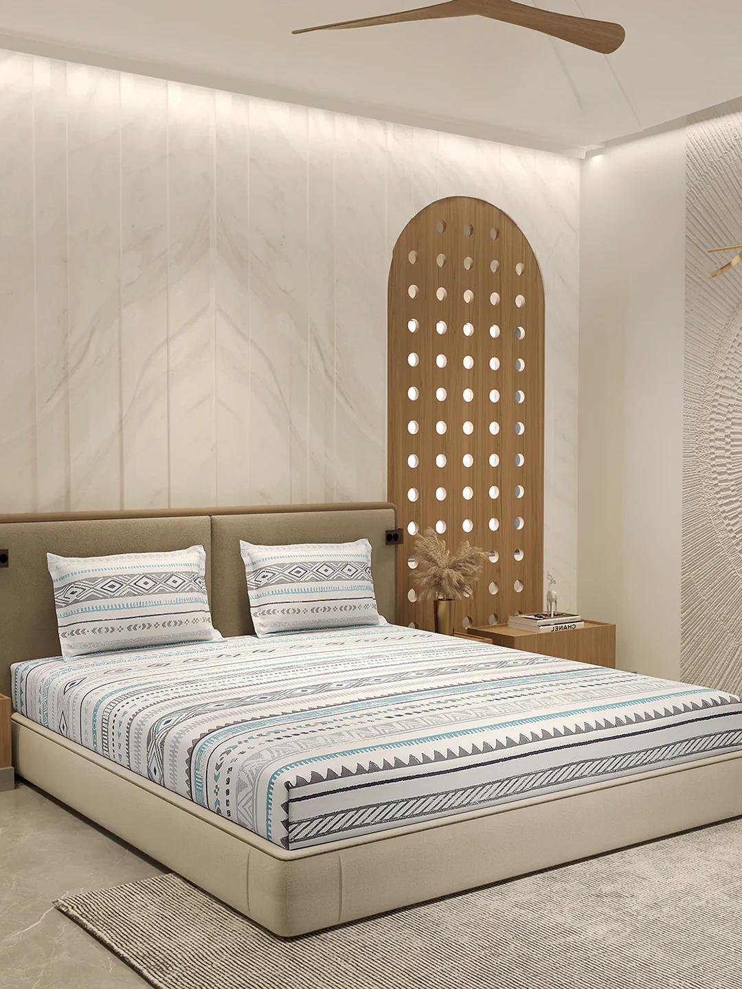 210 TC 100% Bamboo King 1 Bedsheet with 2 Pillow Cover (Eco-Ease) - Image 4