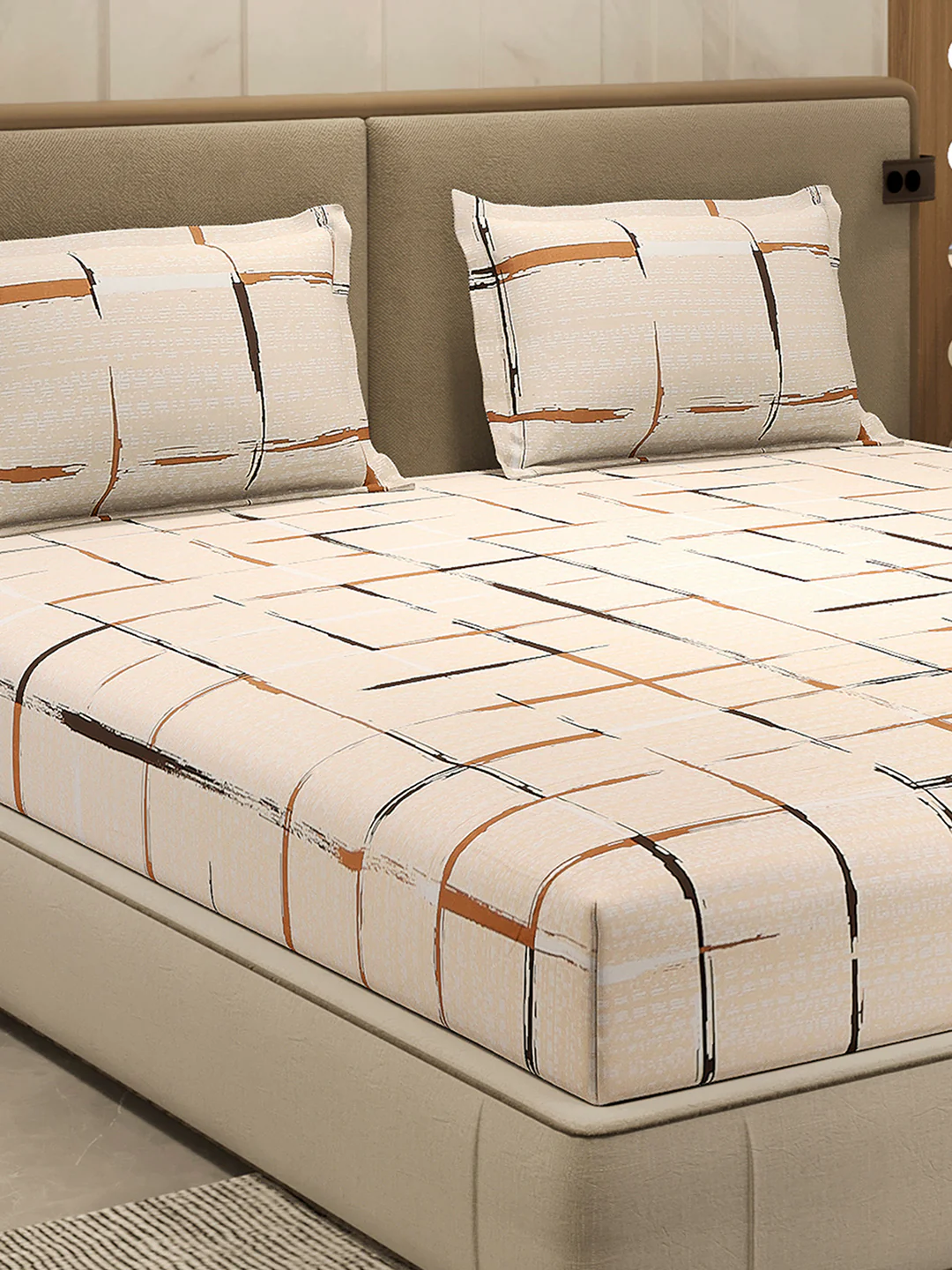 210 TC 100% Bamboo King 1 Bedsheet with 2 Pillow Cover (Eco-Ease)