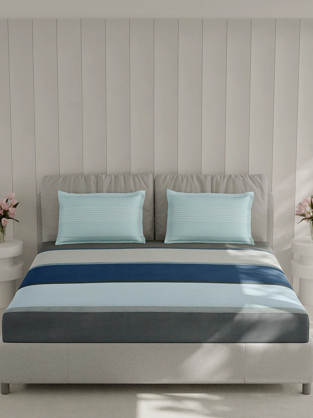 210 TC Cotton Double Bed 1 Bedsheet with 2 Pillow Covers (Ramona) - Image 3