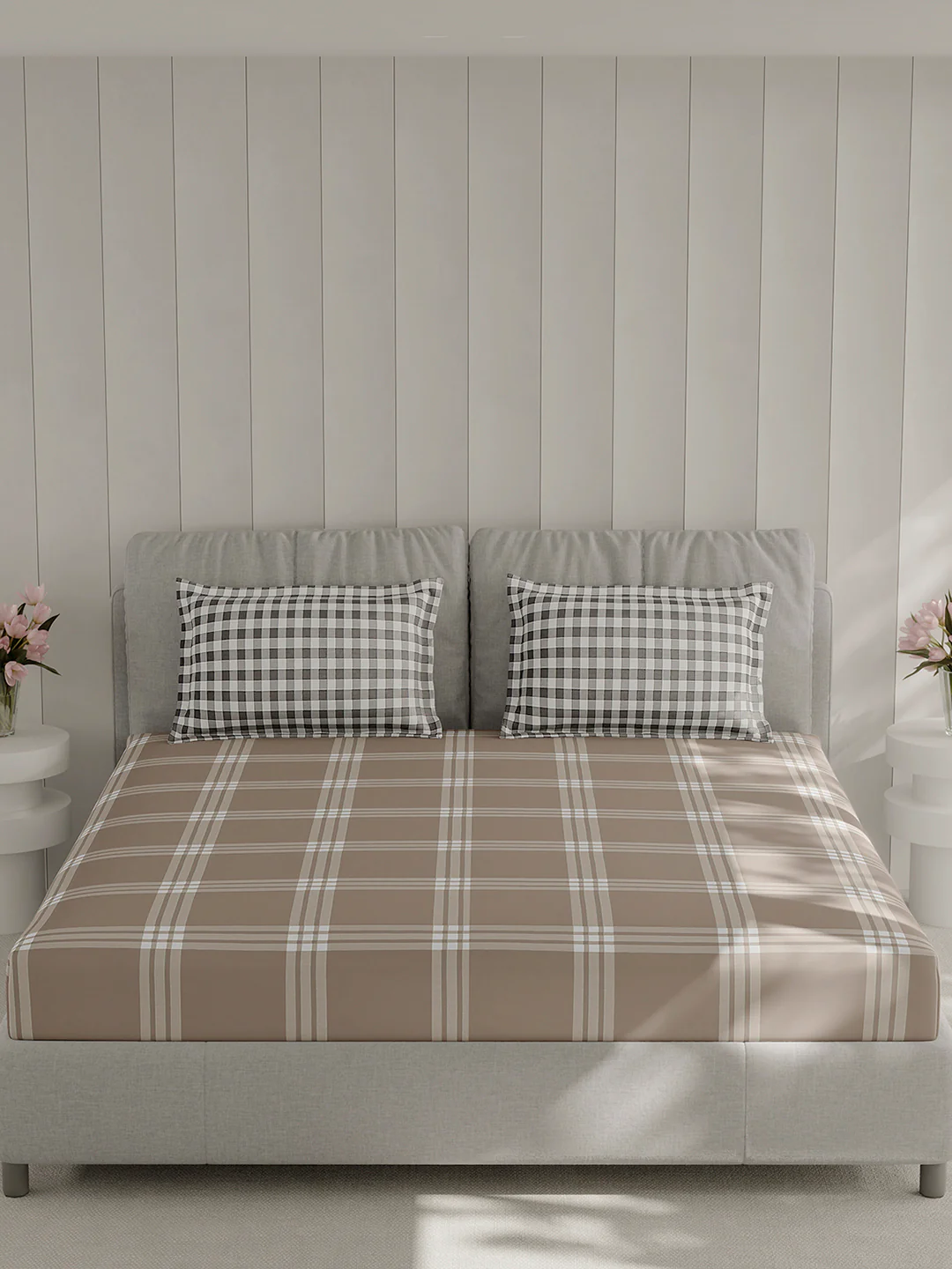 210 TC Cotton Double Bed 1 Bedsheet with 2 Pillow Covers (Ramona) - Image 3
