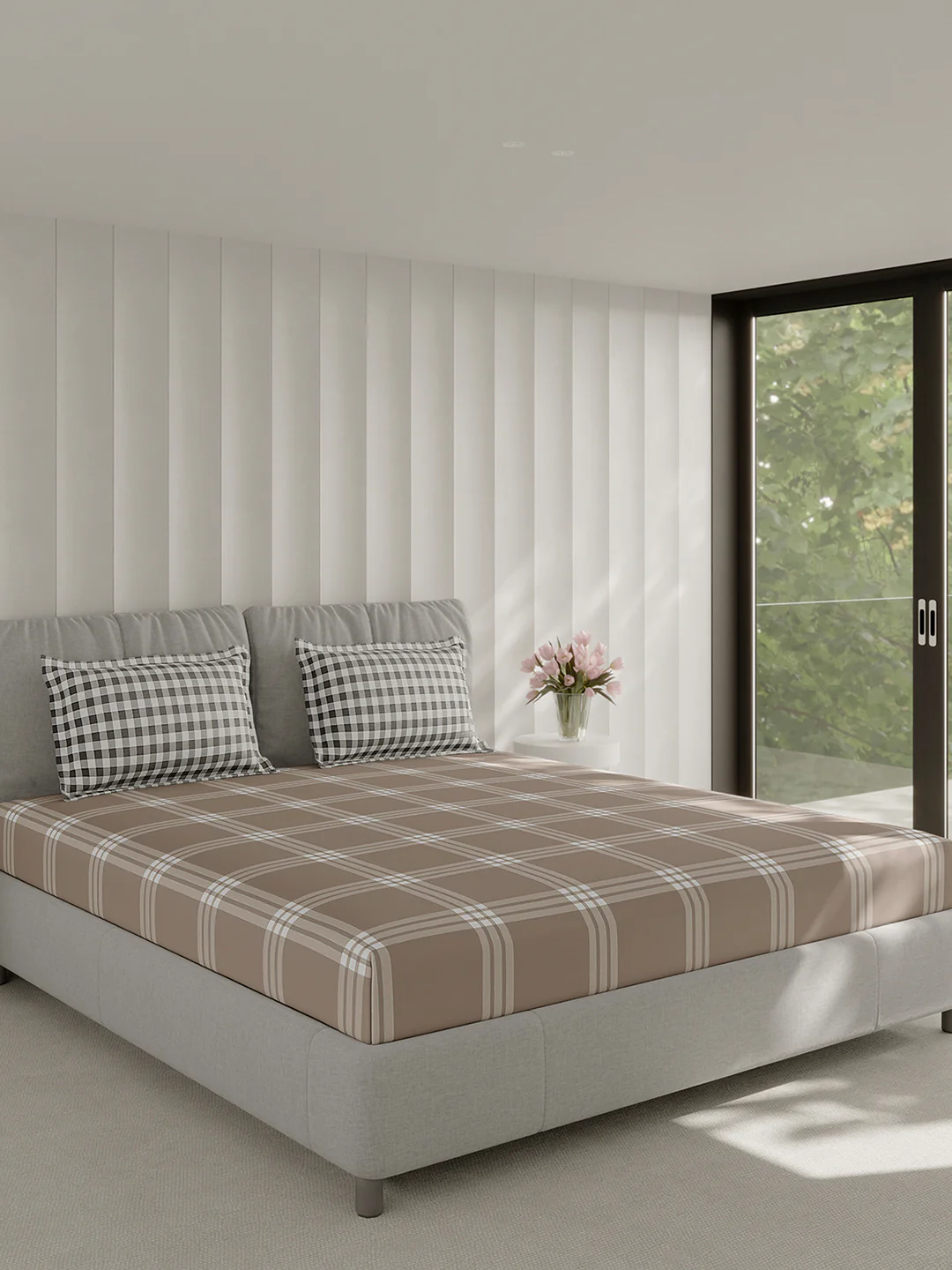 210 TC Cotton Double Bed 1 Bedsheet with 2 Pillow Covers (Ramona) - Image 4
