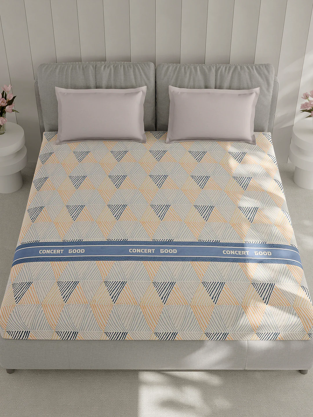 210 TC Cotton Double Bed 1 Bedsheet with 2 Pillow Covers (Ramona) - Image 2