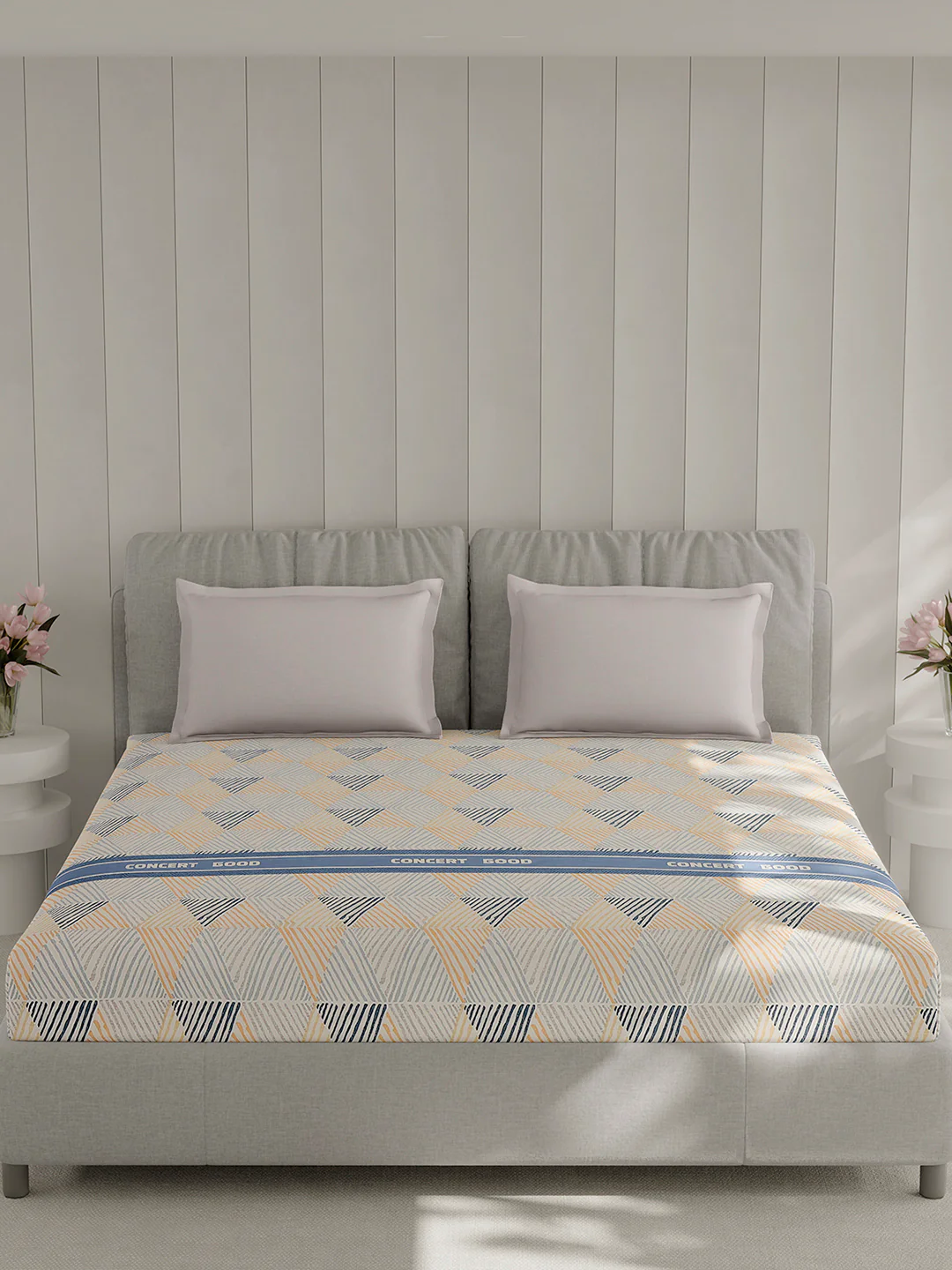 210 TC Cotton Double Bed 1 Bedsheet with 2 Pillow Covers (Ramona) - Image 3