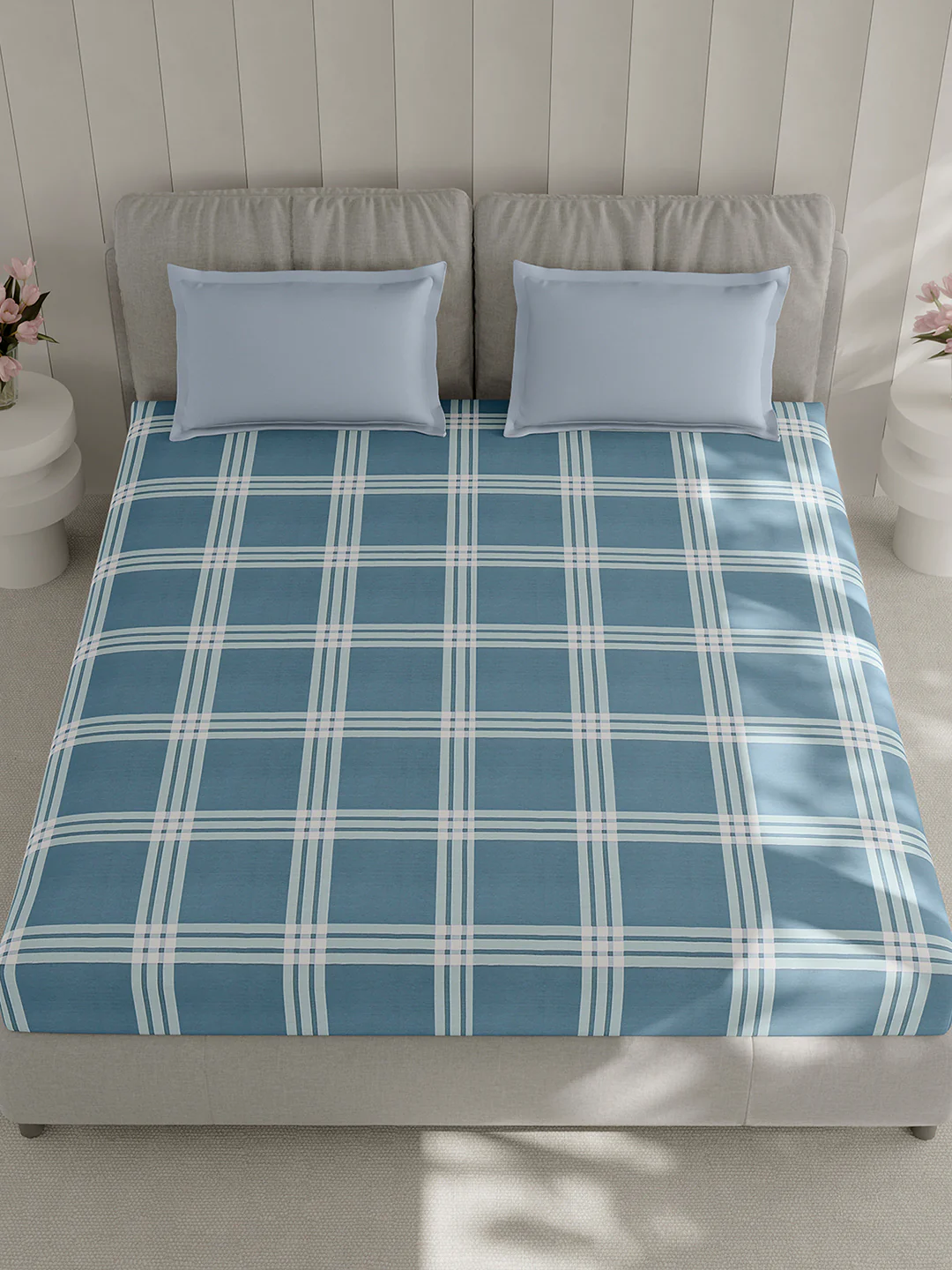 210 TC Cotton Double Bed 1 Bedsheet with 2 Pillow Covers (Ramona) - Image 2