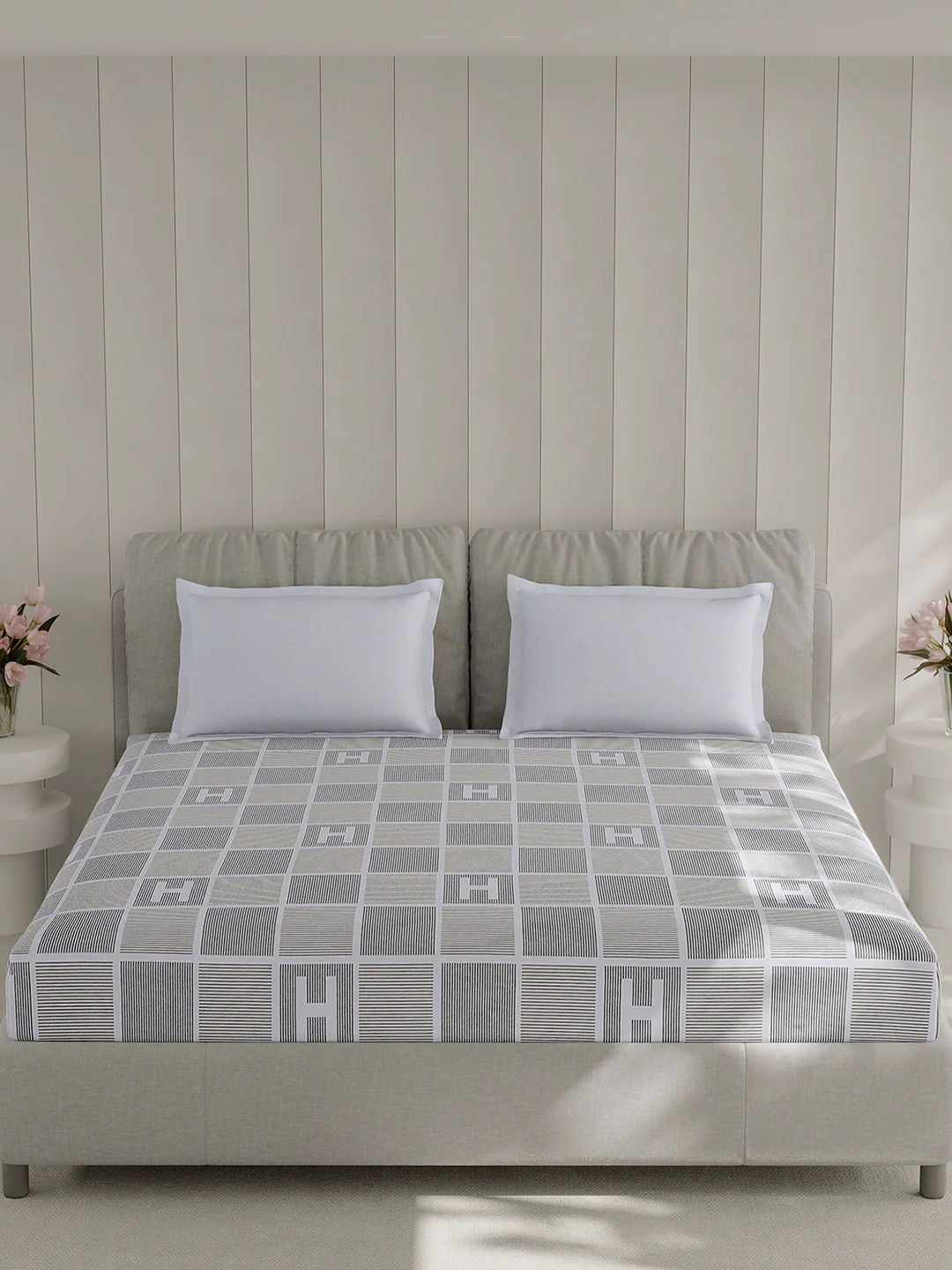 210 TC Cotton Double Bed 1 Bedsheet with 2 Pillow Covers (Ramona) - Image 3