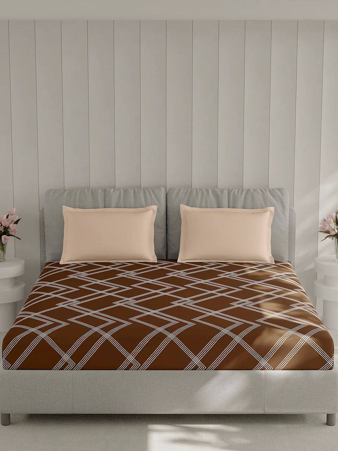 210 TC Cotton Double Bed 1 Bedsheet with 2 Pillow Covers (Ramona) - Image 3
