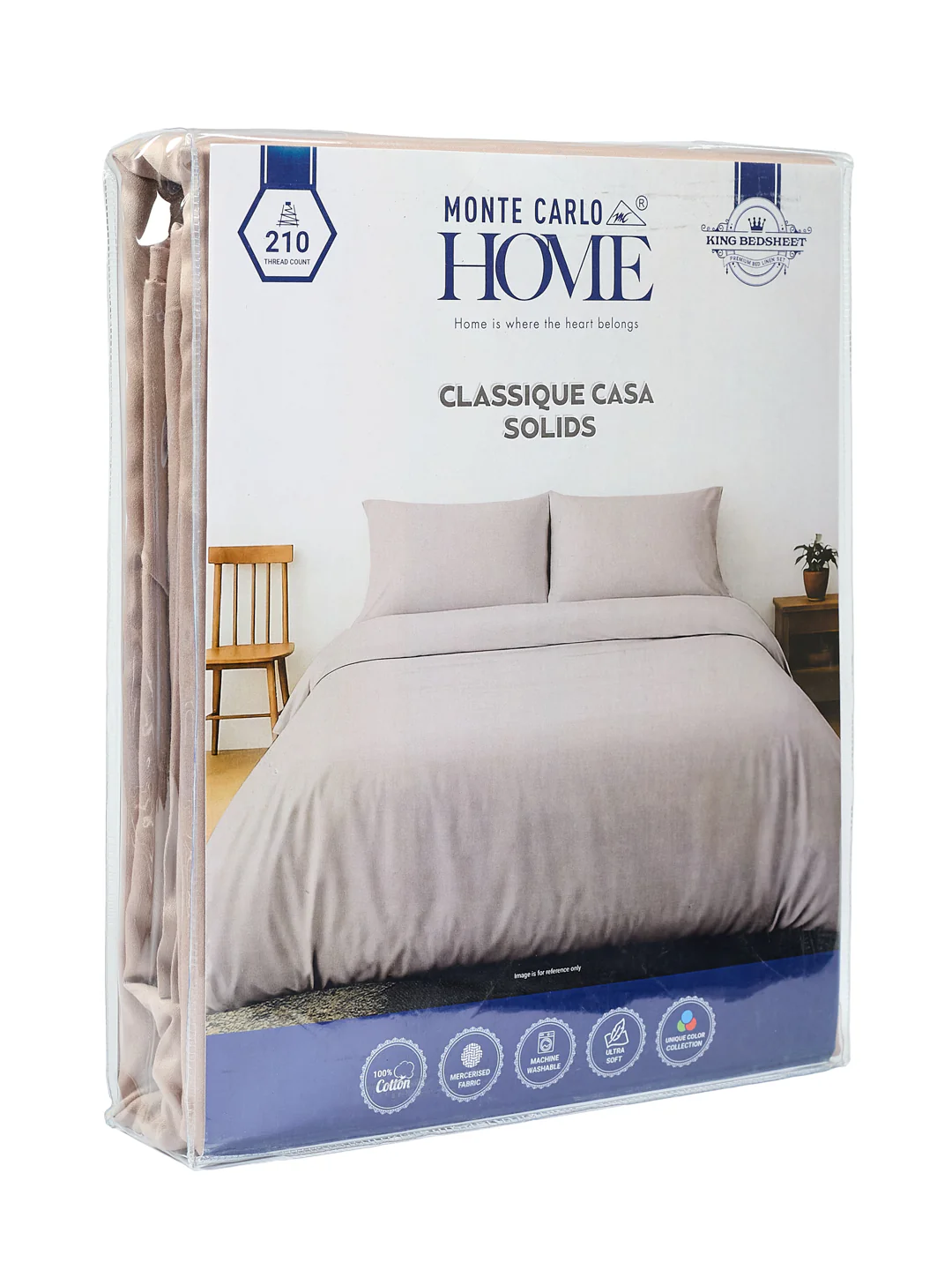 Premium 210 TC Pure Cotton King Size Bedsheet with 2 Pillow Covers Classique Casa Solids Collection - Image 11