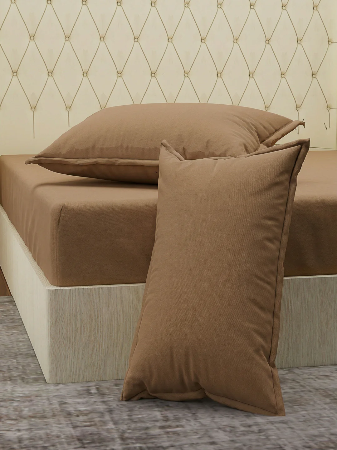Premium 210 TC Pure Cotton King Size Bedsheet with 2 Pillow Covers Classique Casa Solids Collection - Image 5