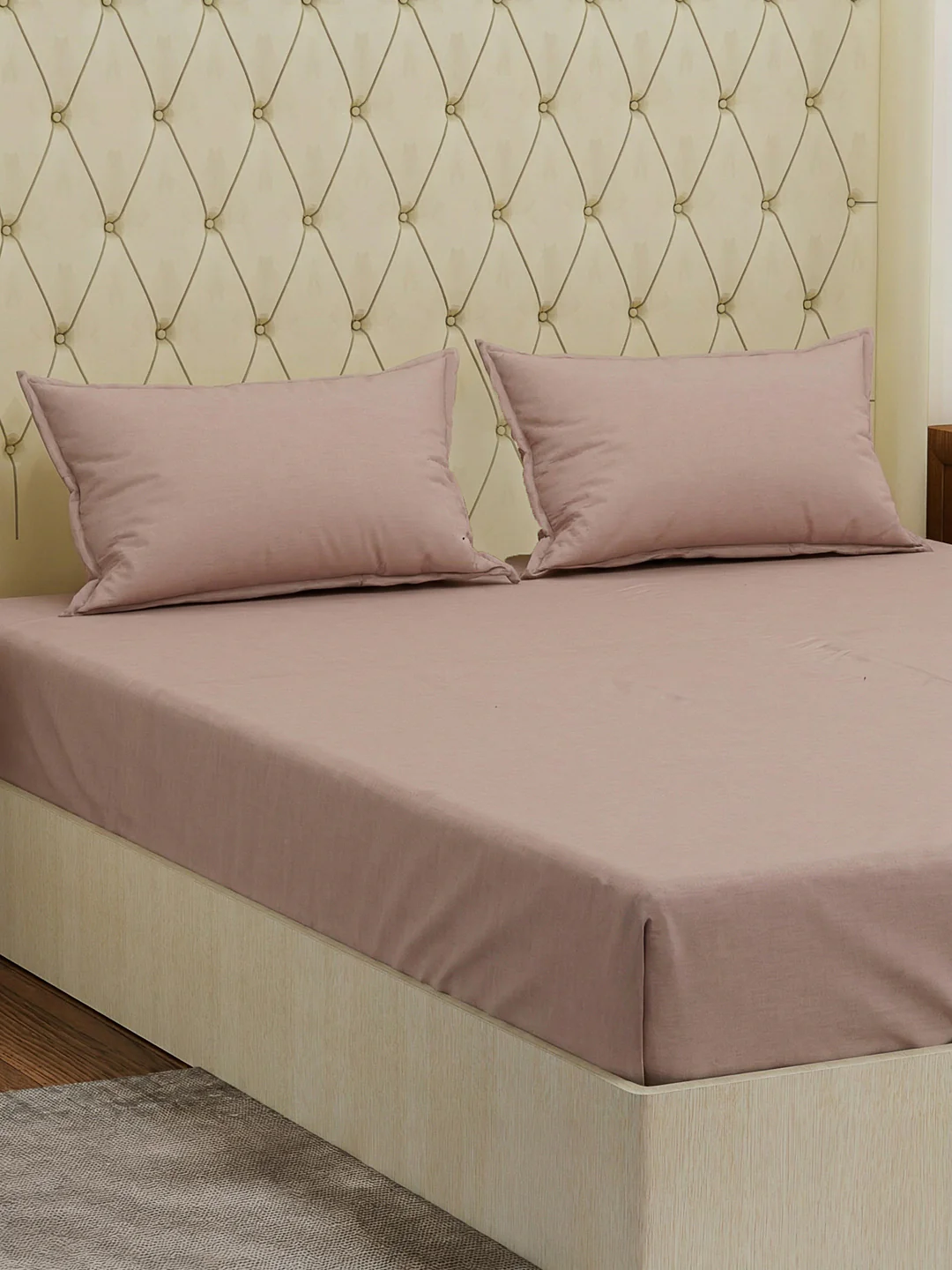 Premium 210 TC Pure Cotton King Size Bedsheet with 2 Pillow Covers Classique Casa Solids Collection