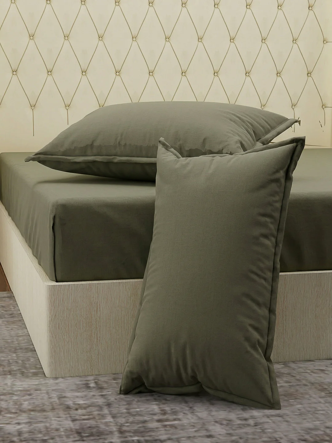 Premium 210 TC Pure Cotton King Size Bedsheet with 2 Pillow Covers Classique Casa Solids Collection - Image 5