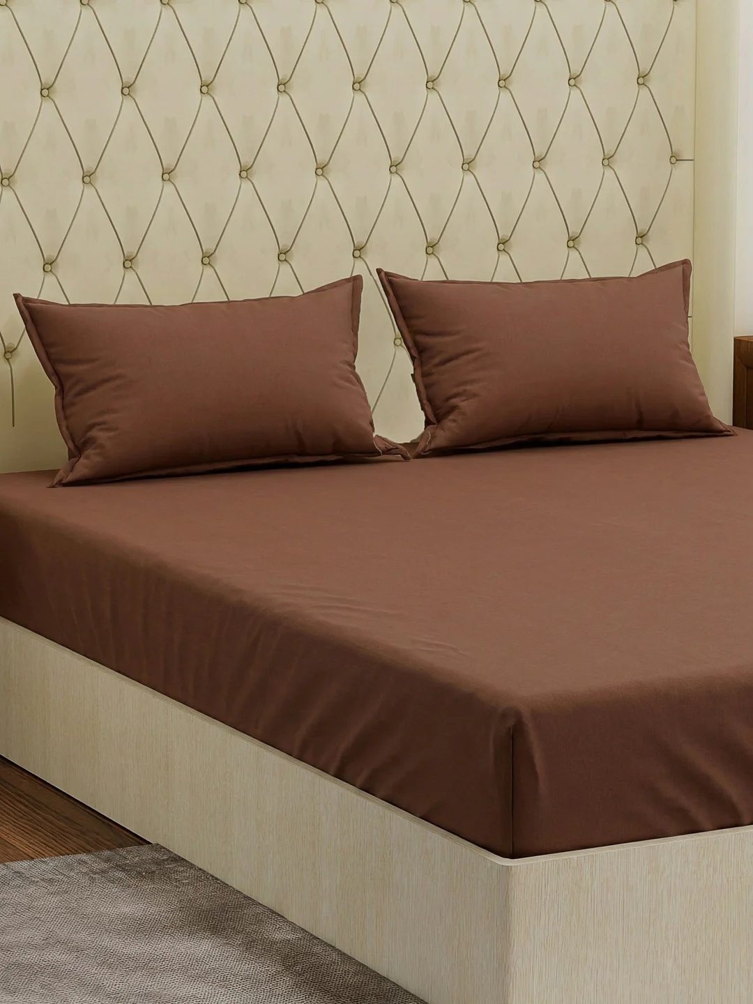 Premium 210 TC Pure Cotton King Size Bedsheet with 2 Pillow Covers Classique Casa Solids Collection