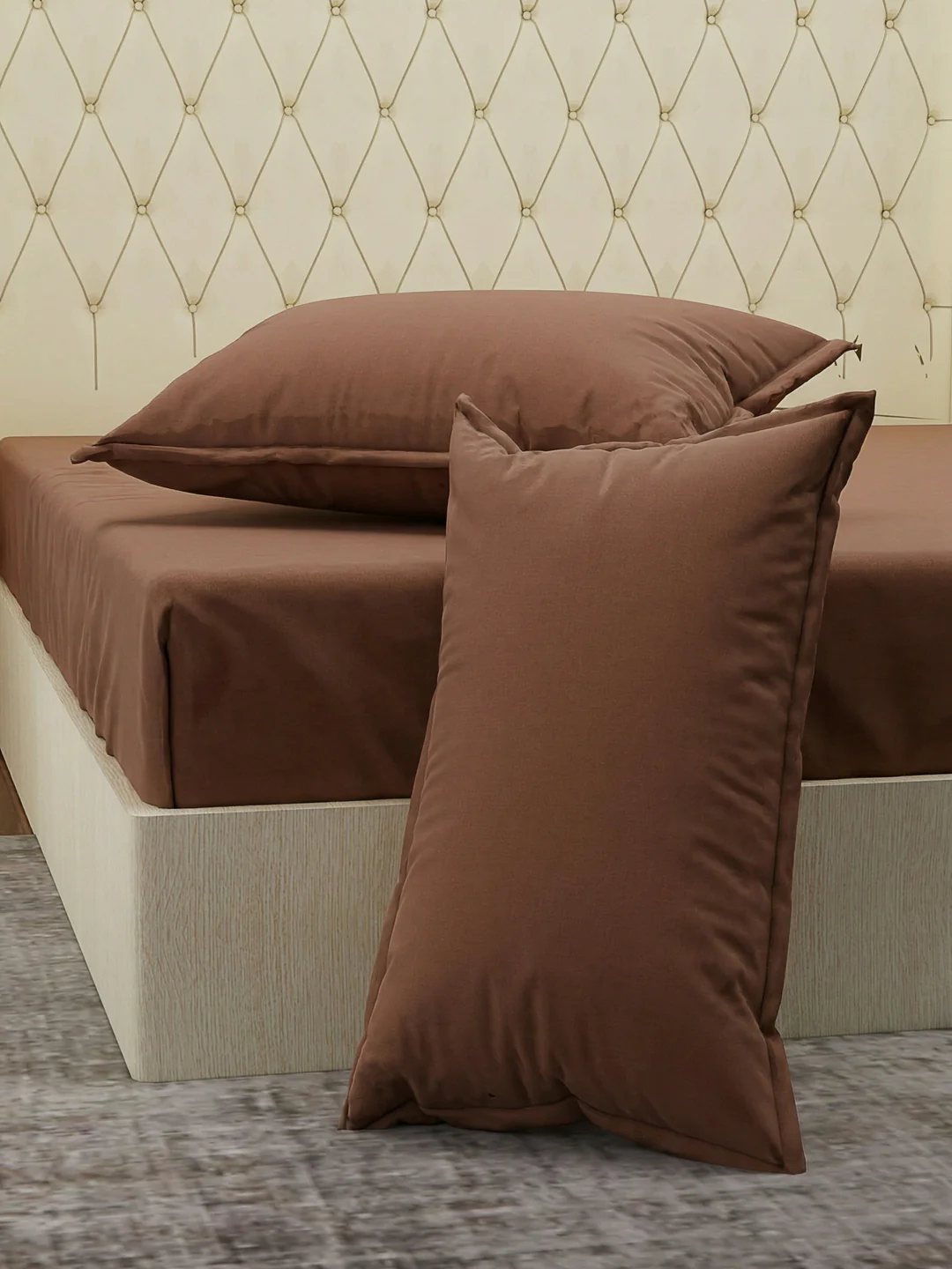 Premium 210 TC Pure Cotton King Size Bedsheet with 2 Pillow Covers Classique Casa Solids Collection - Image 5