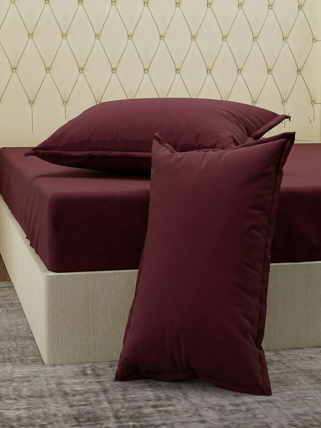 Premium 210 TC Pure Cotton King Size Bedsheet with 2 Pillow Covers Classique Casa Solids Collection - Image 5