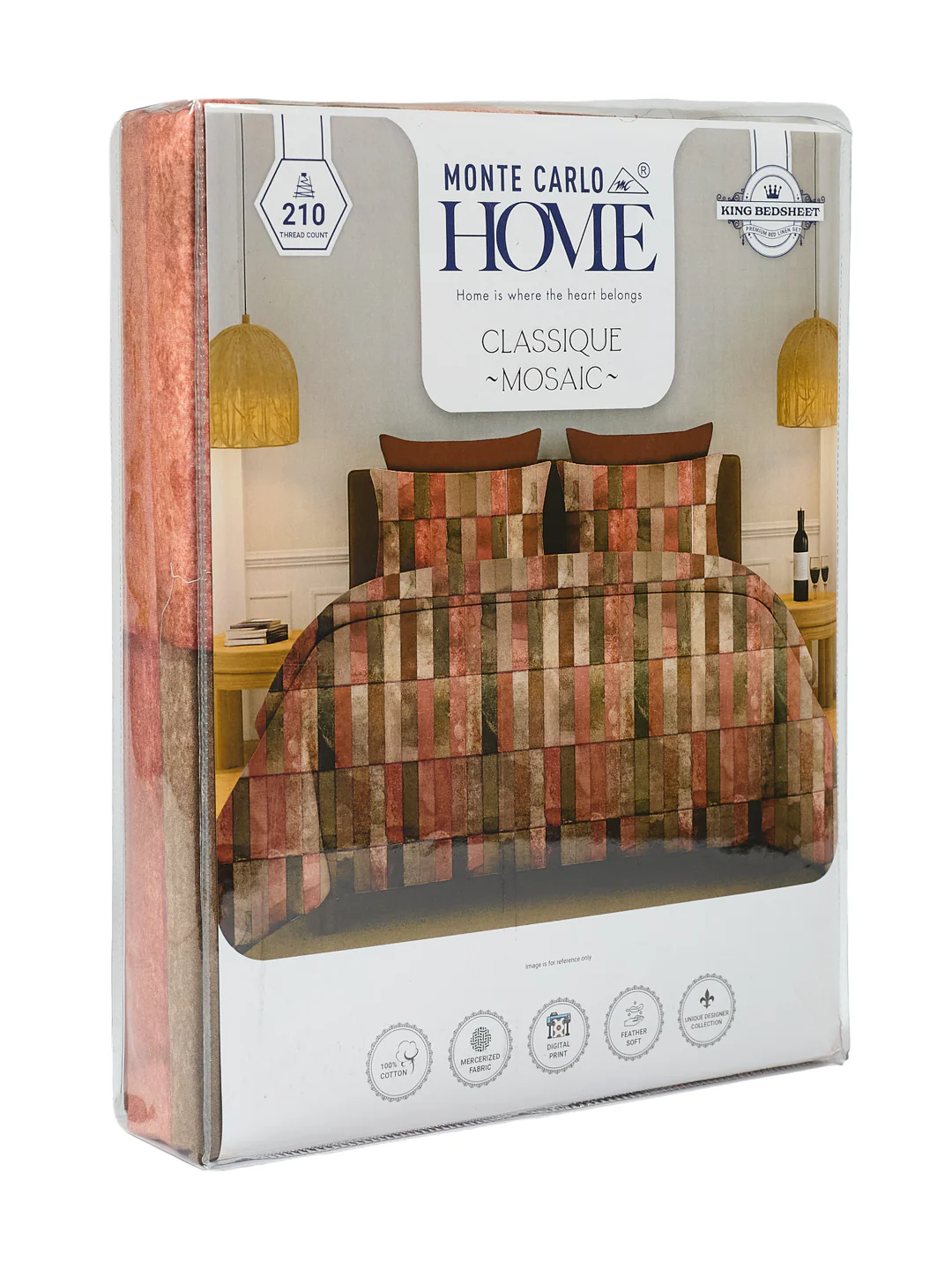 Premium 210 TC Pure Cotton King Size Bedsheet with 2 Pillow Covers Classique Mosaic Collection - Image 11