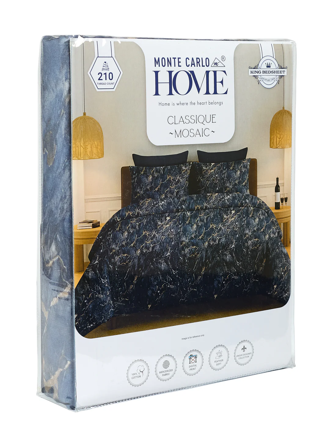 Premium 210 TC Pure Cotton King Size Bedsheet with 2 Pillow Covers Classique Mosaic Collection - Image 11
